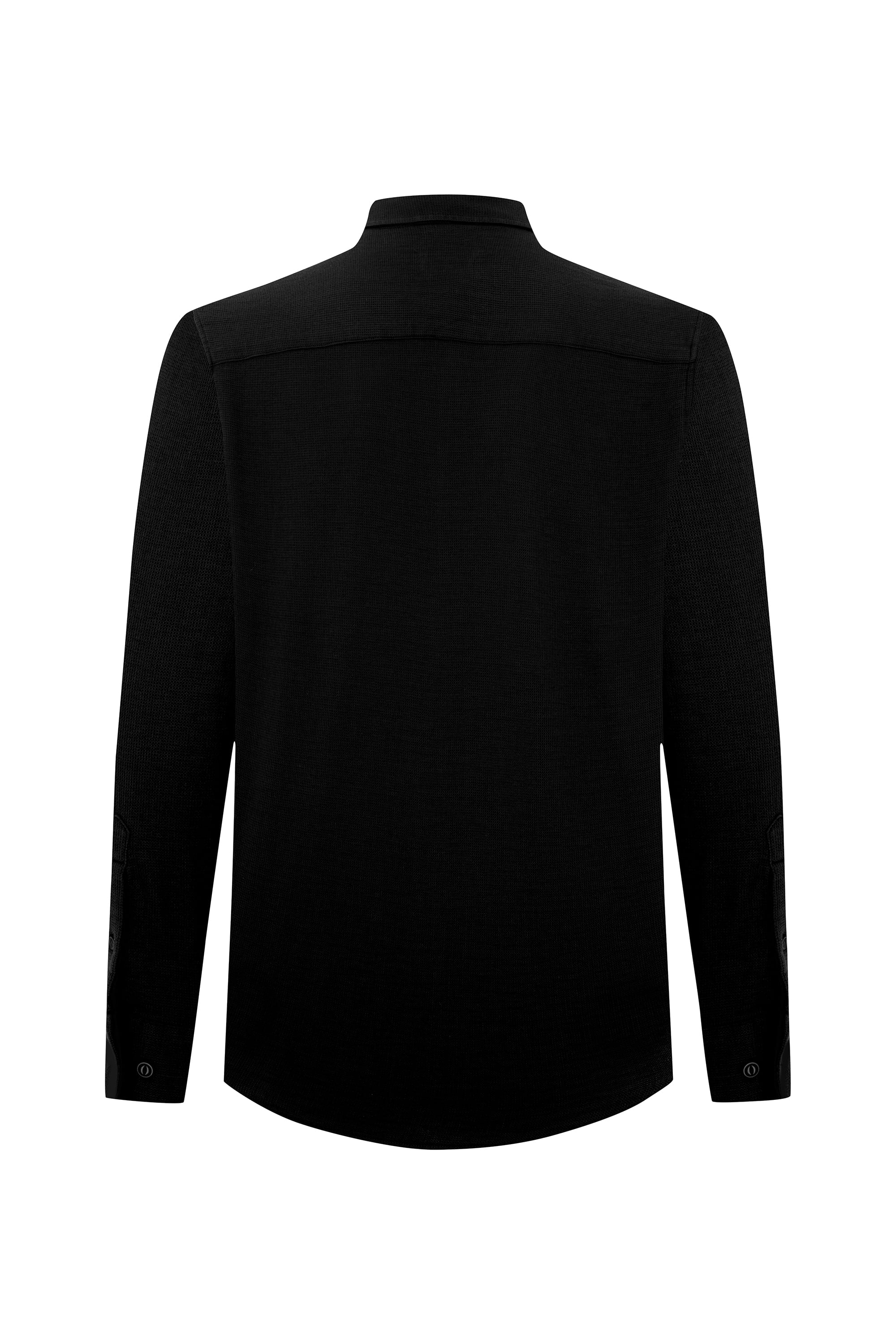 REGULAR FIT DOKULU UZUN KOLLU GÖMLEK