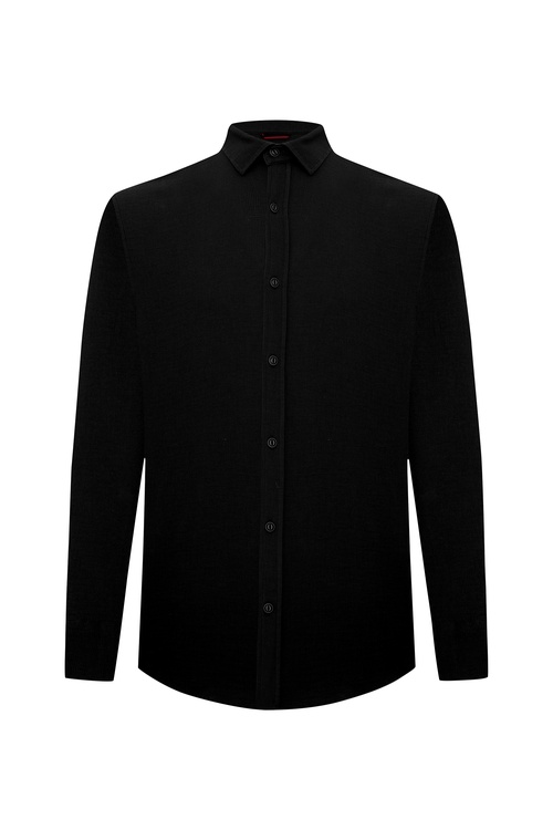  REGULAR FIT DOKULU UZUN KOLLU GÖMLEK