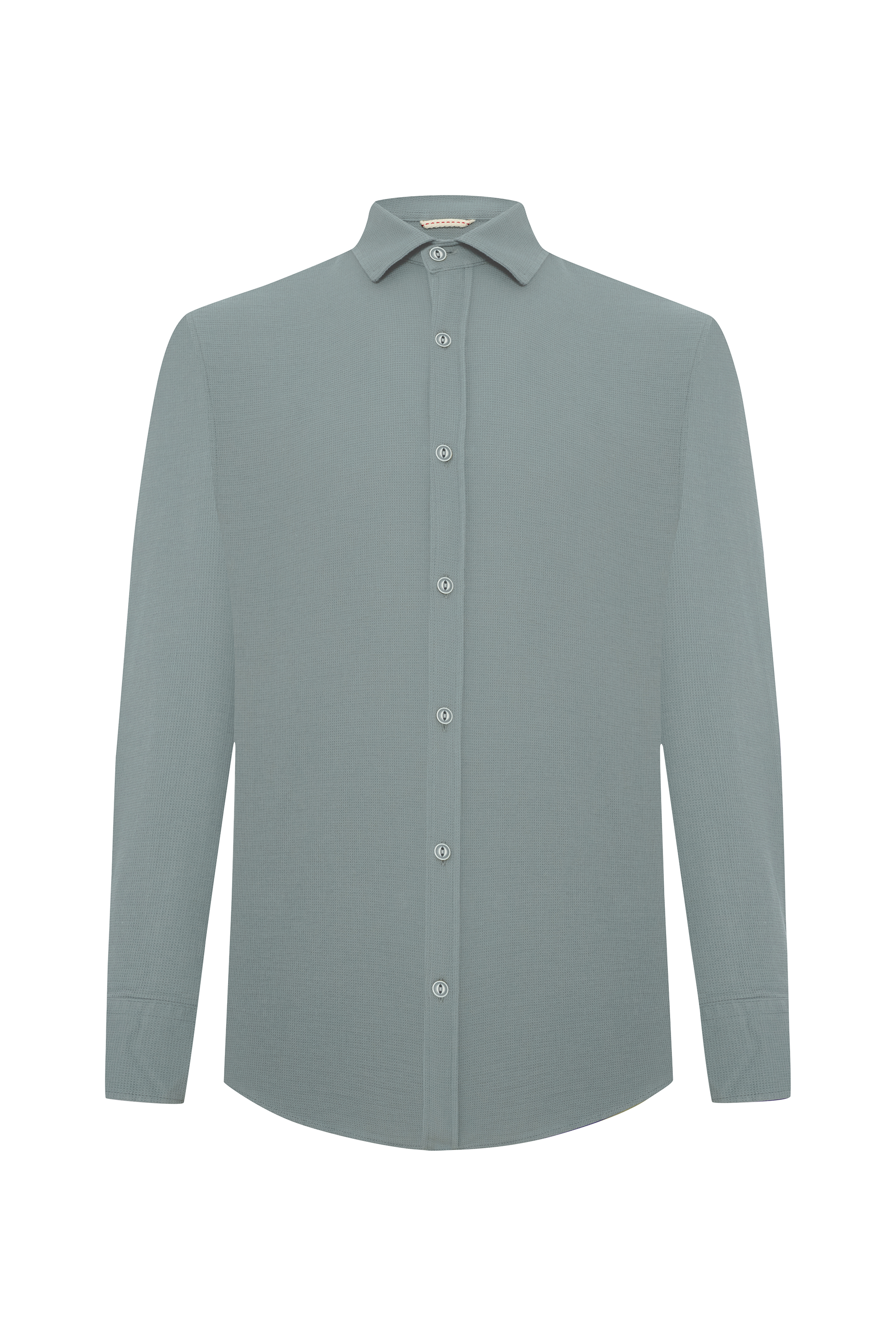 REGULAR FIT DOKULU UZUN KOLLU GÖMLEK