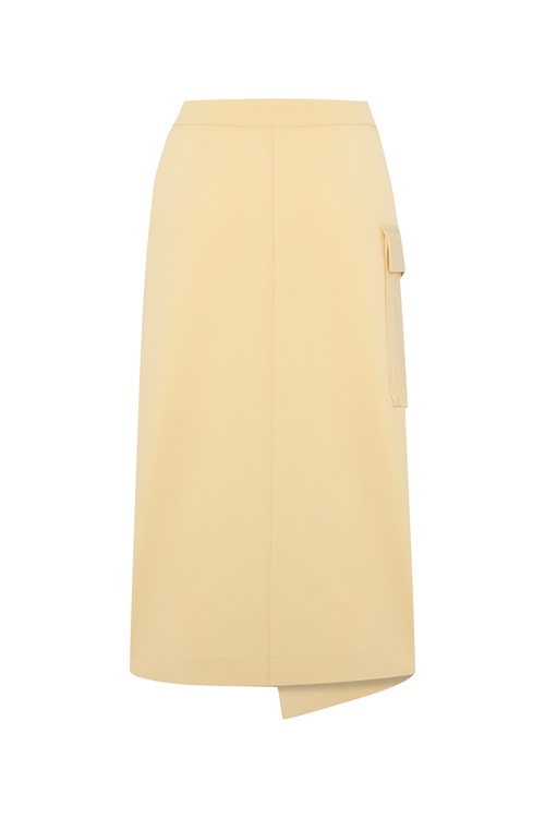  KEMERLİ KRUVAZE A FORM MİDİ ETEK