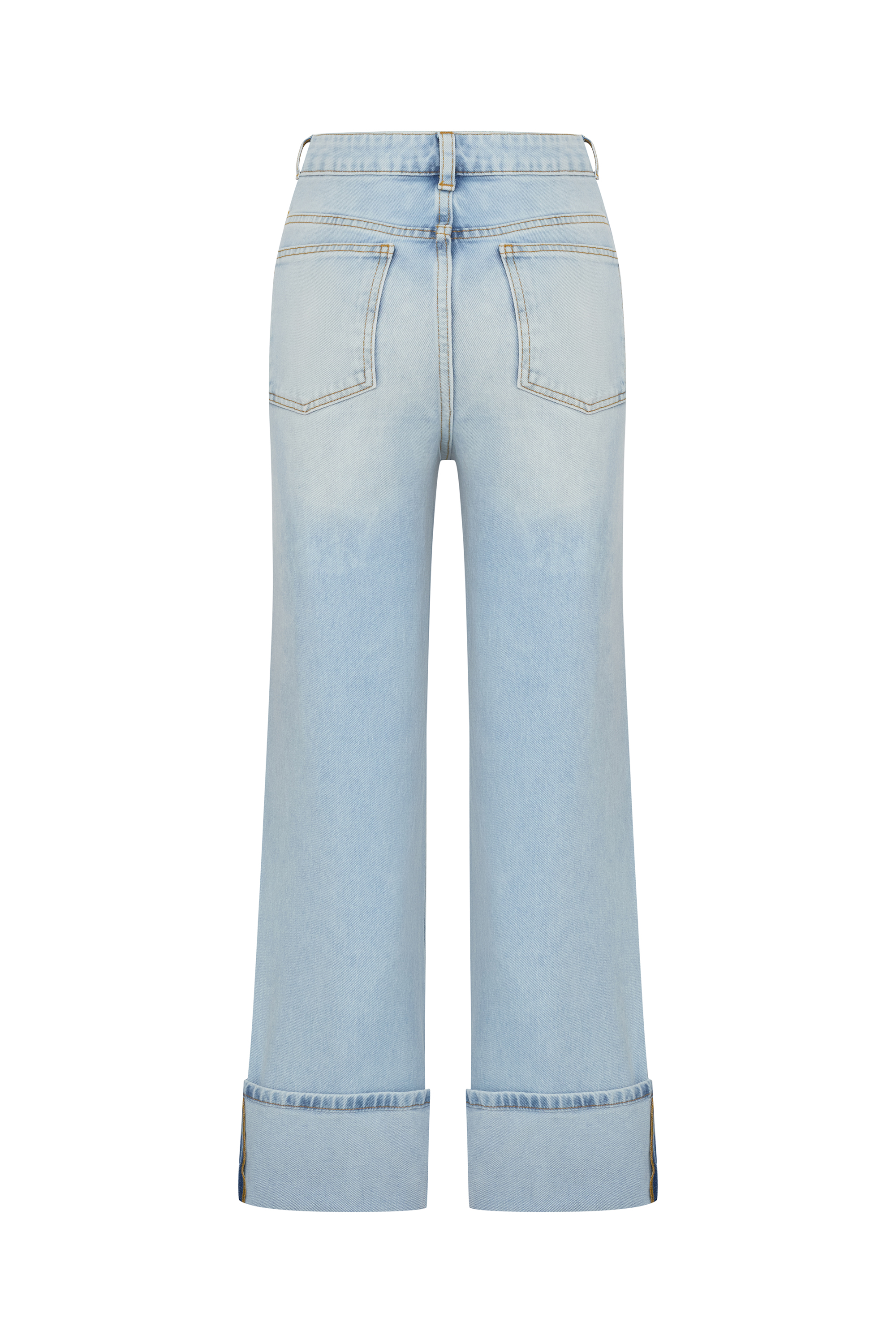 BİLEK DETAYLI WIDE LEG JEAN PANTOLON