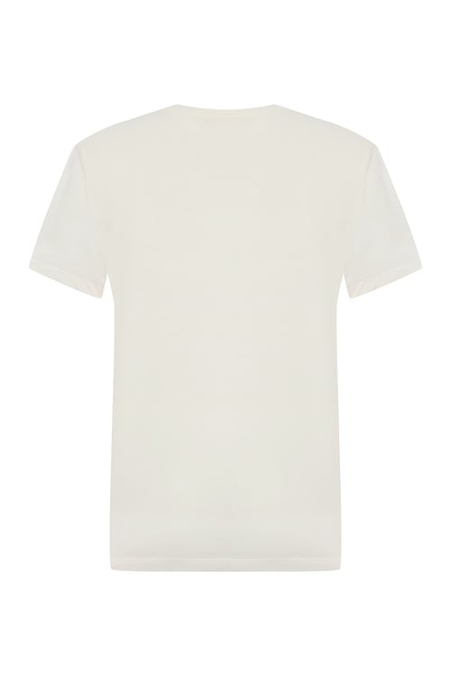 BASKILI BİSİKLET YAKA KISA KOLLU T-SHIRT