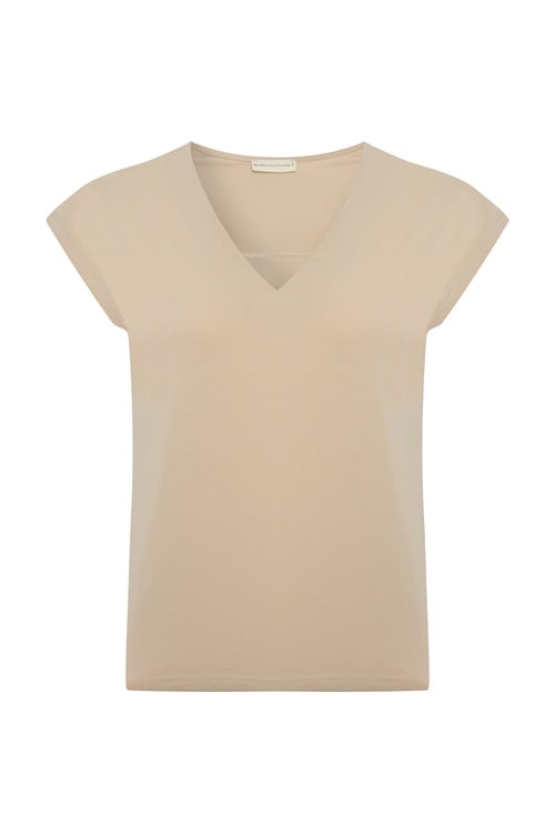  V YAKA LOOSE FIT KISA KOLLU T-SHIRT