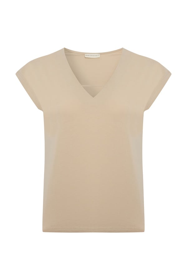 V YAKA LOOSE FIT KISA KOLLU T-SHIRT