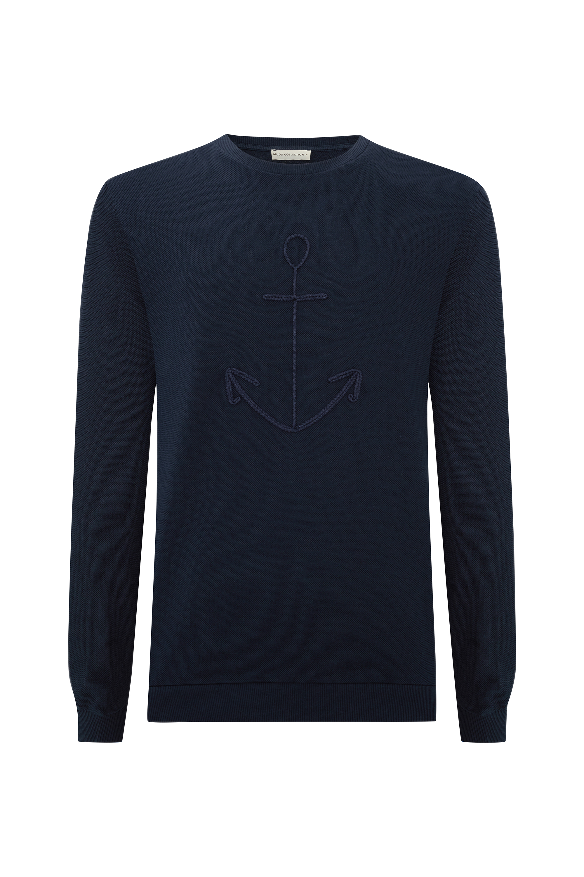 BİSİKLET YAKA ÇAPA NAKIŞLI SWEATSHIRT