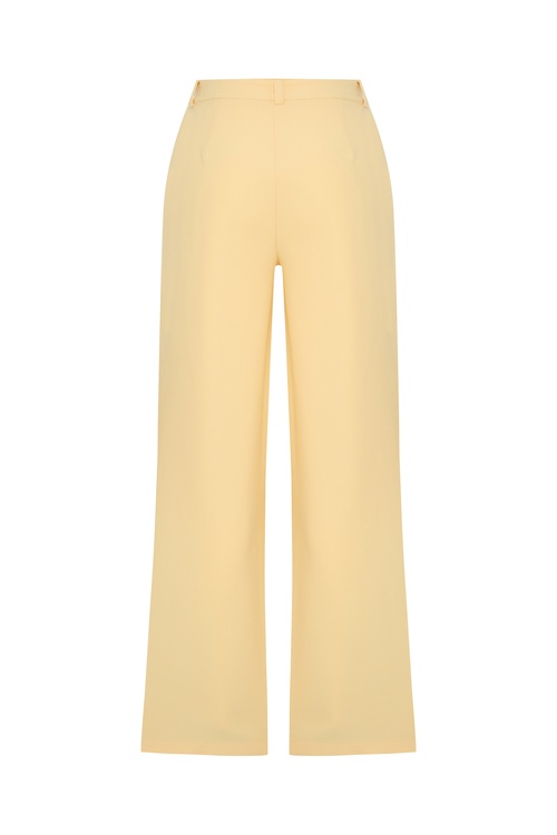  PİLE DETAYLI WIDE LEG PANTOLON