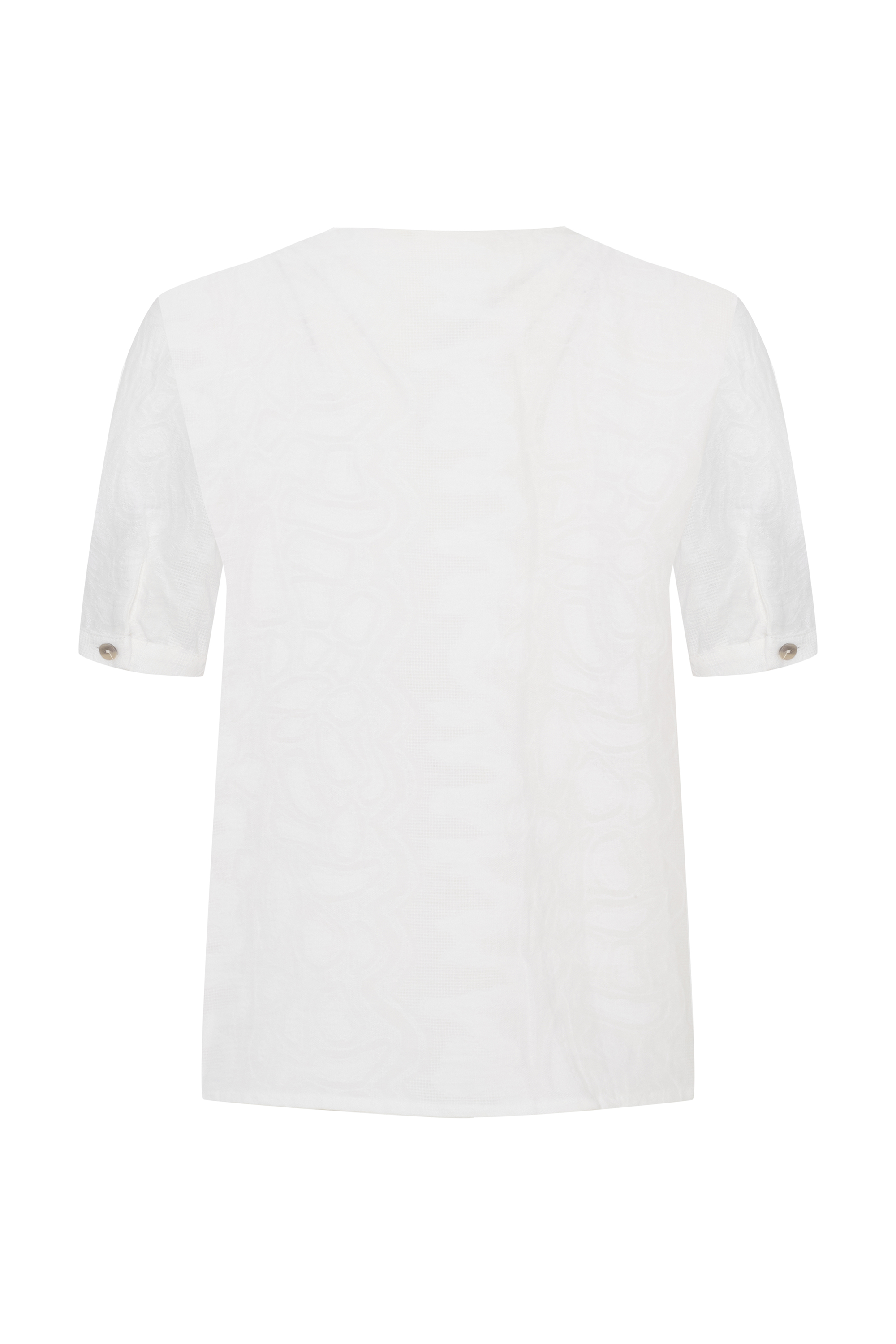 DOKULU GÖMLEK GÖRÜNÜMLÜ KISA KOLLU BLUZ