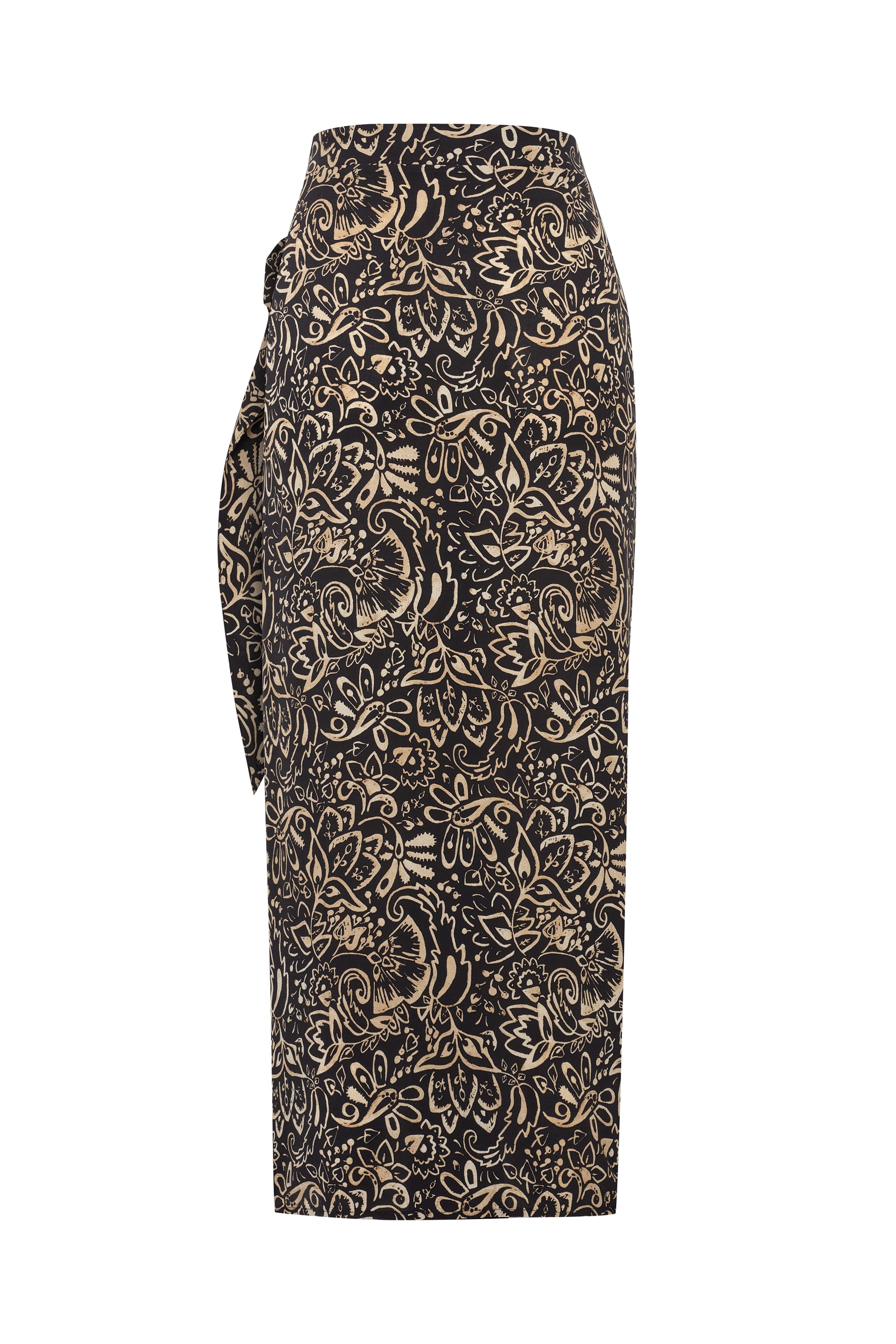 ETNİK BASKILI BAĞLAMA DETAYLI MİDİ ETEK