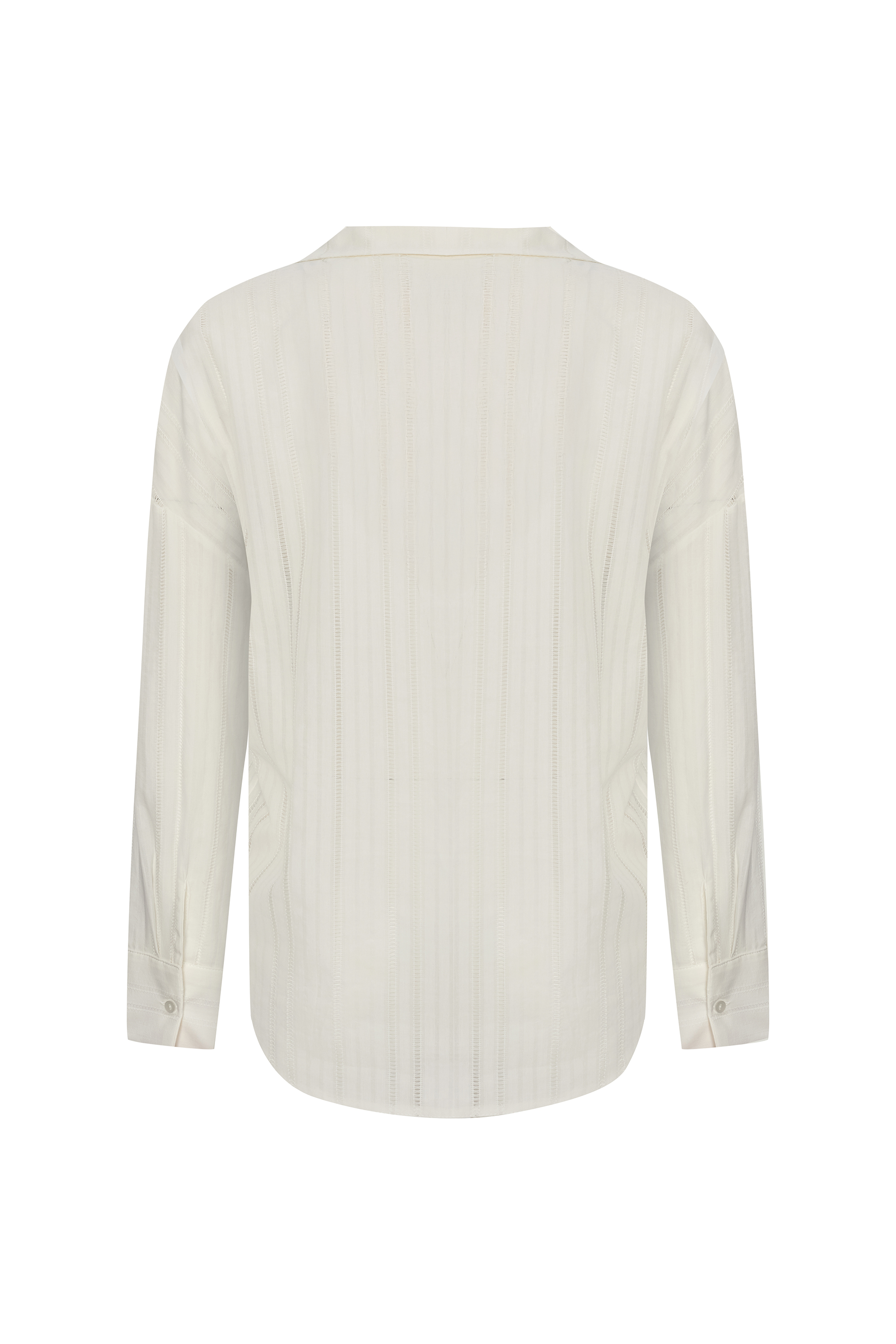 DOKULU V YAKA UZUN KOLLU GÖMLEK