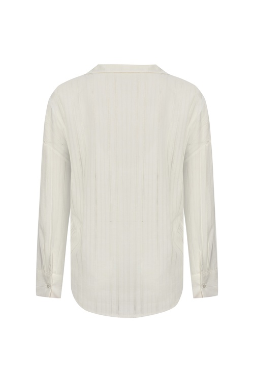  DOKULU V YAKA UZUN KOLLU GÖMLEK