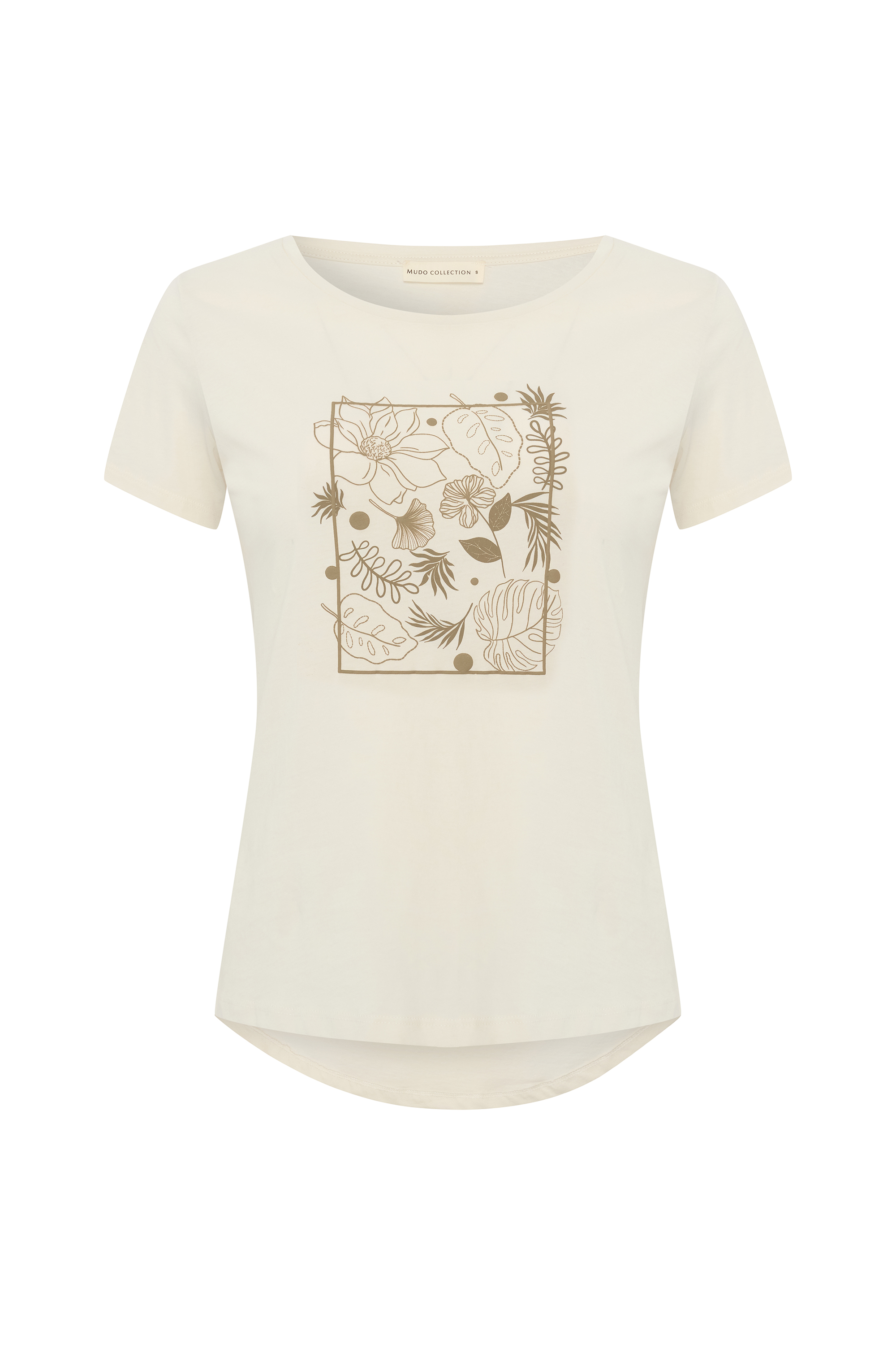 BASKILI BİSİKLET YAKA KISA KOLLU T-SHIRT