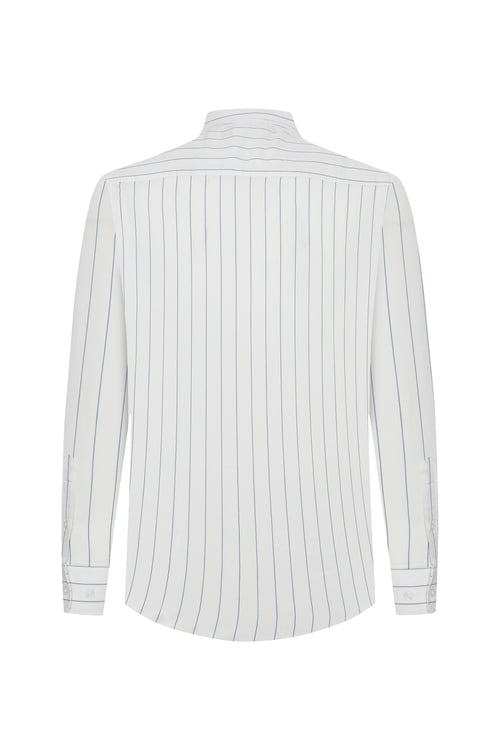  ÇİZGİLİ REGULAR FIT LİYOSEL UZUN KOLLU GÖMLEK