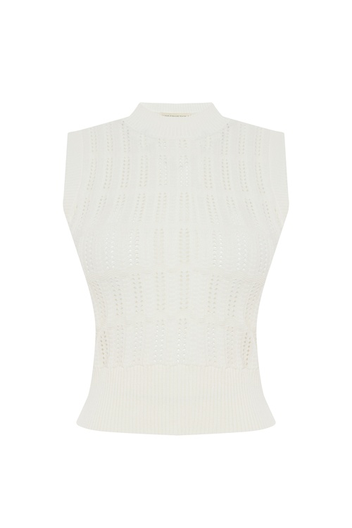  BİSİKLET YAKA KOLSUZ SÜVETER