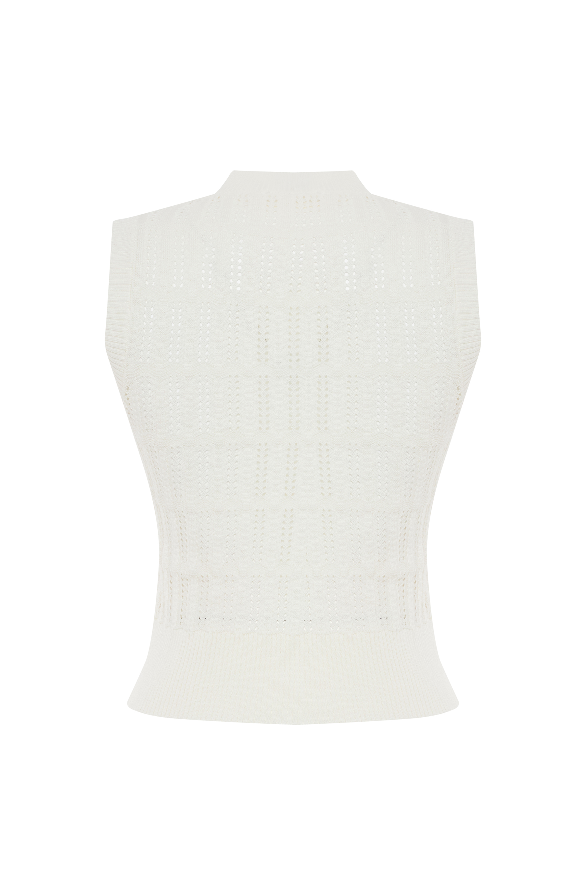 BİSİKLET YAKA KOLSUZ SÜVETER