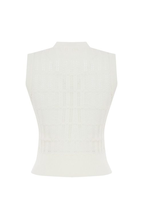  BİSİKLET YAKA KOLSUZ SÜVETER