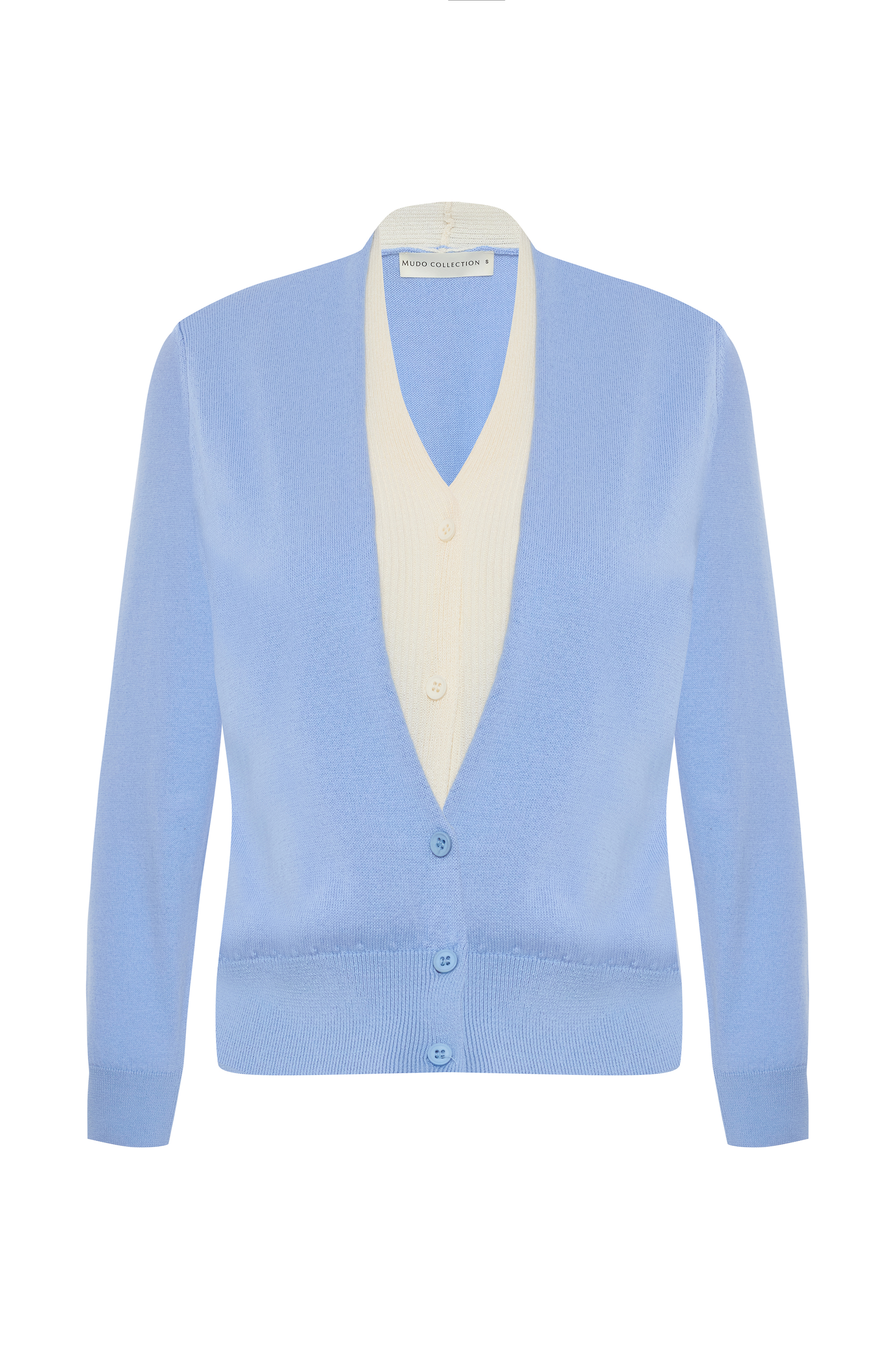 V YAKA ÇİFT RENKLİ HIRKA