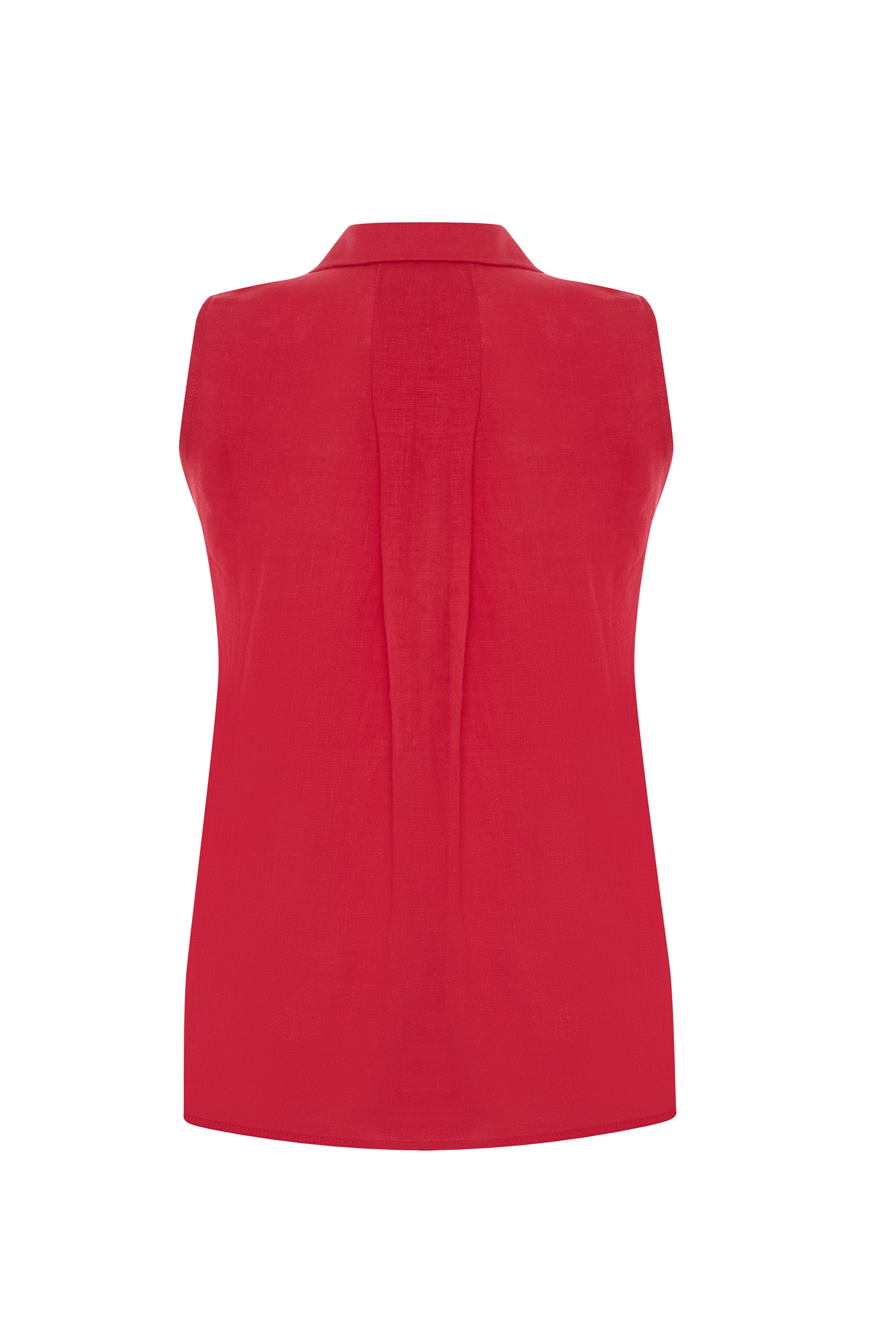 GİZLİ DÜĞMELİ KOLSUZ GÖMLEK