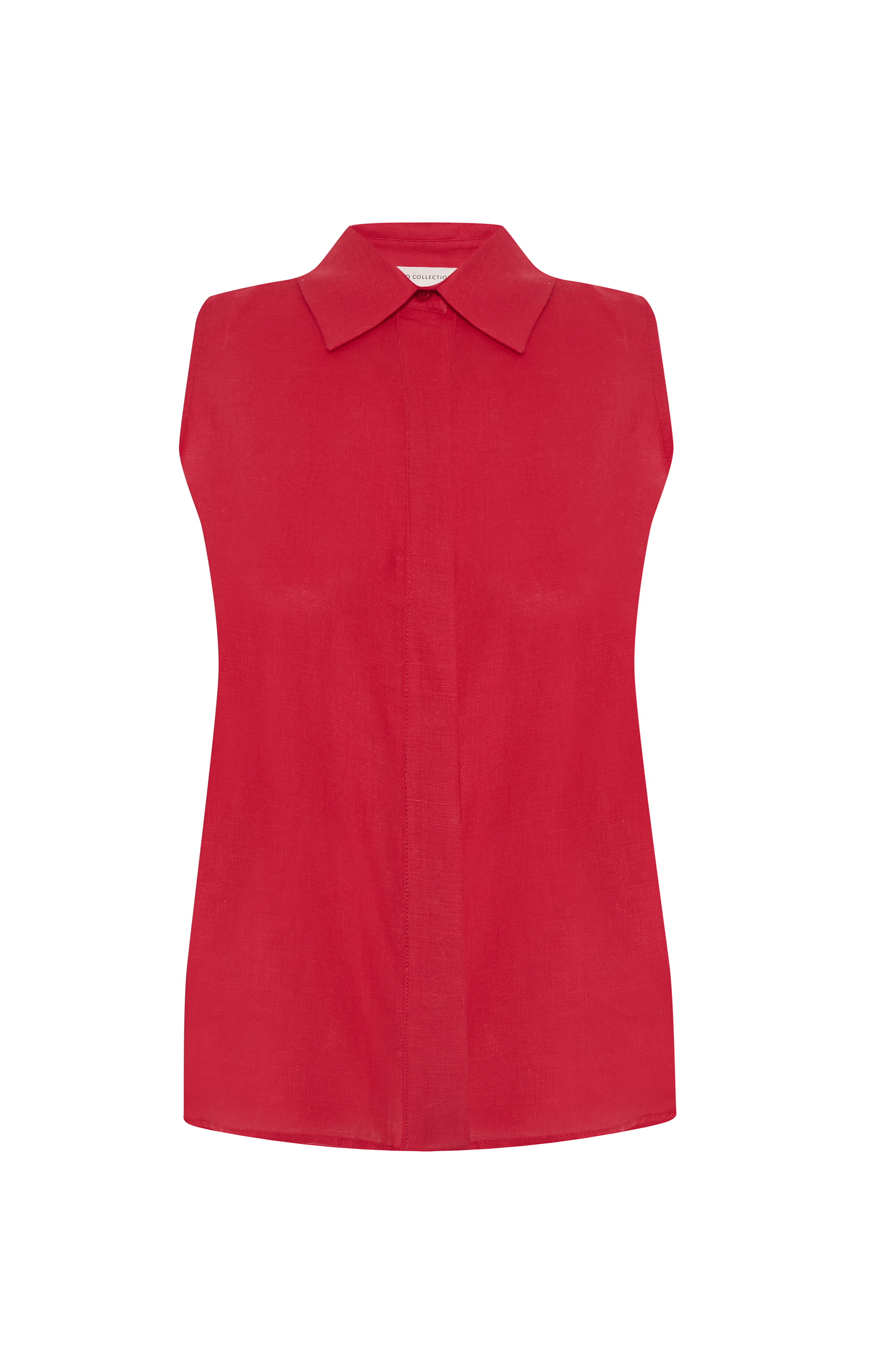 GİZLİ DÜĞMELİ KOLSUZ GÖMLEK