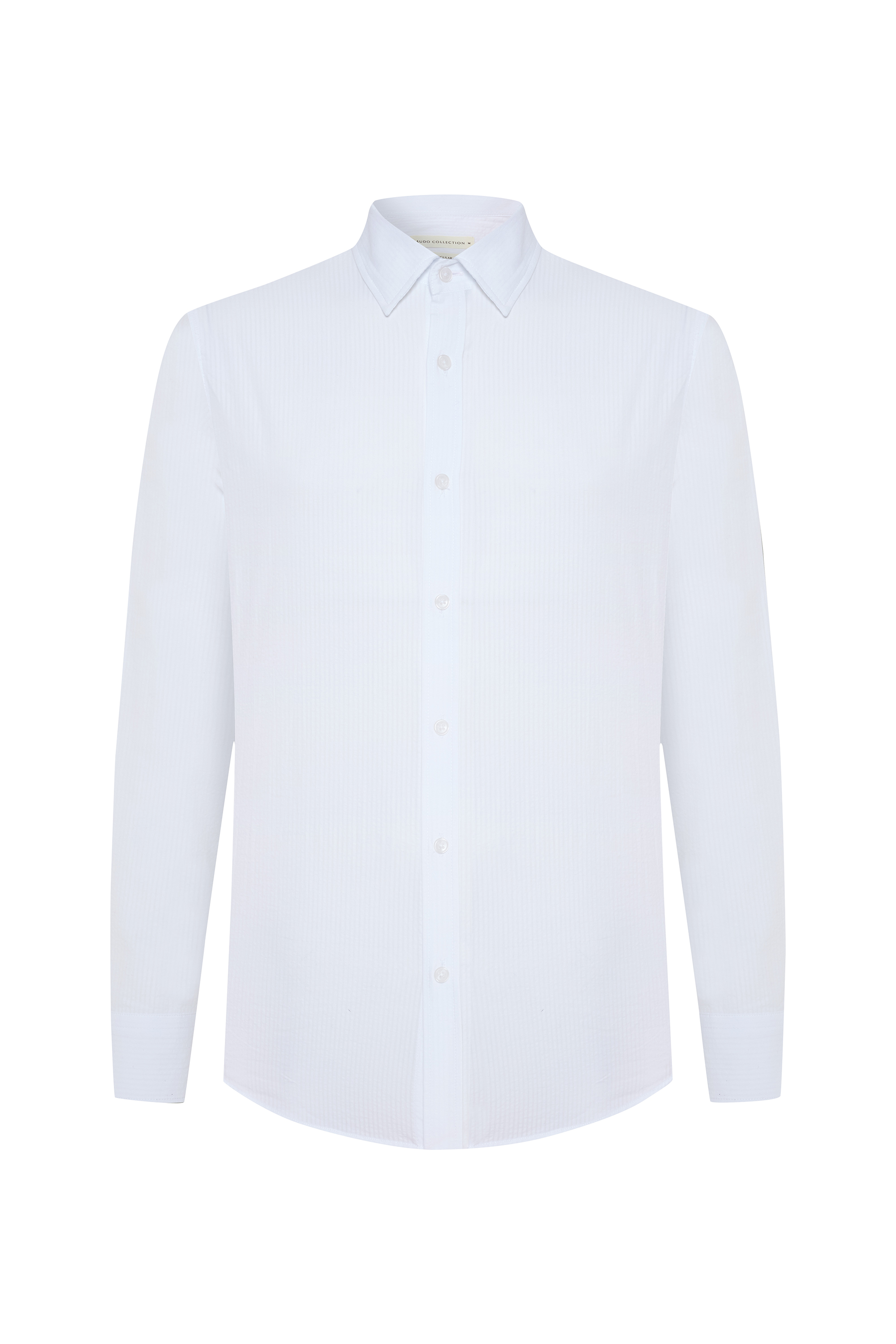 REGULAR FIT DOKULU UZUN KOLLU GÖMLEK