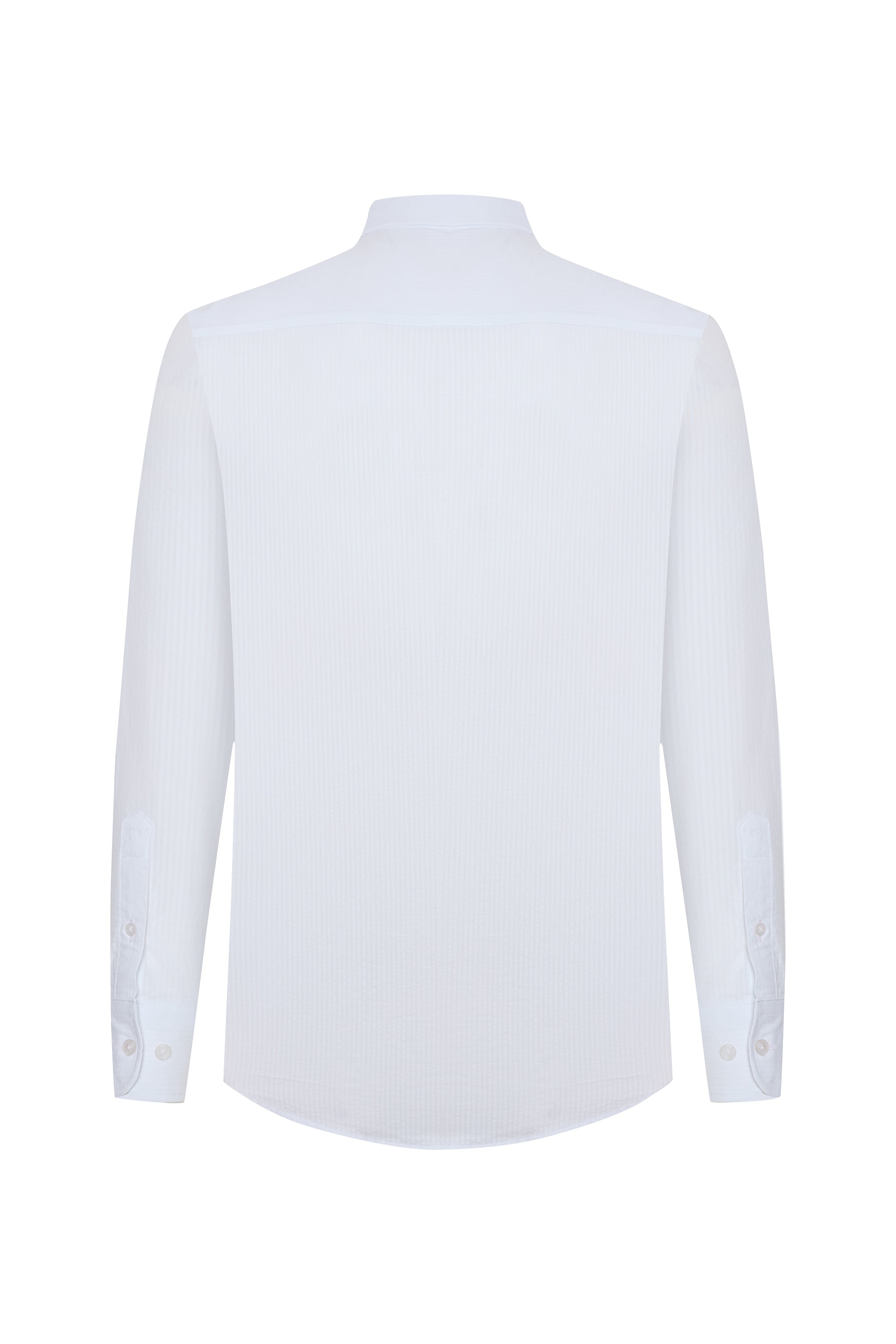 REGULAR FIT DOKULU UZUN KOLLU GÖMLEK