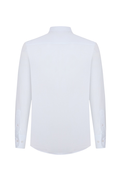  REGULAR FIT DOKULU UZUN KOLLU GÖMLEK