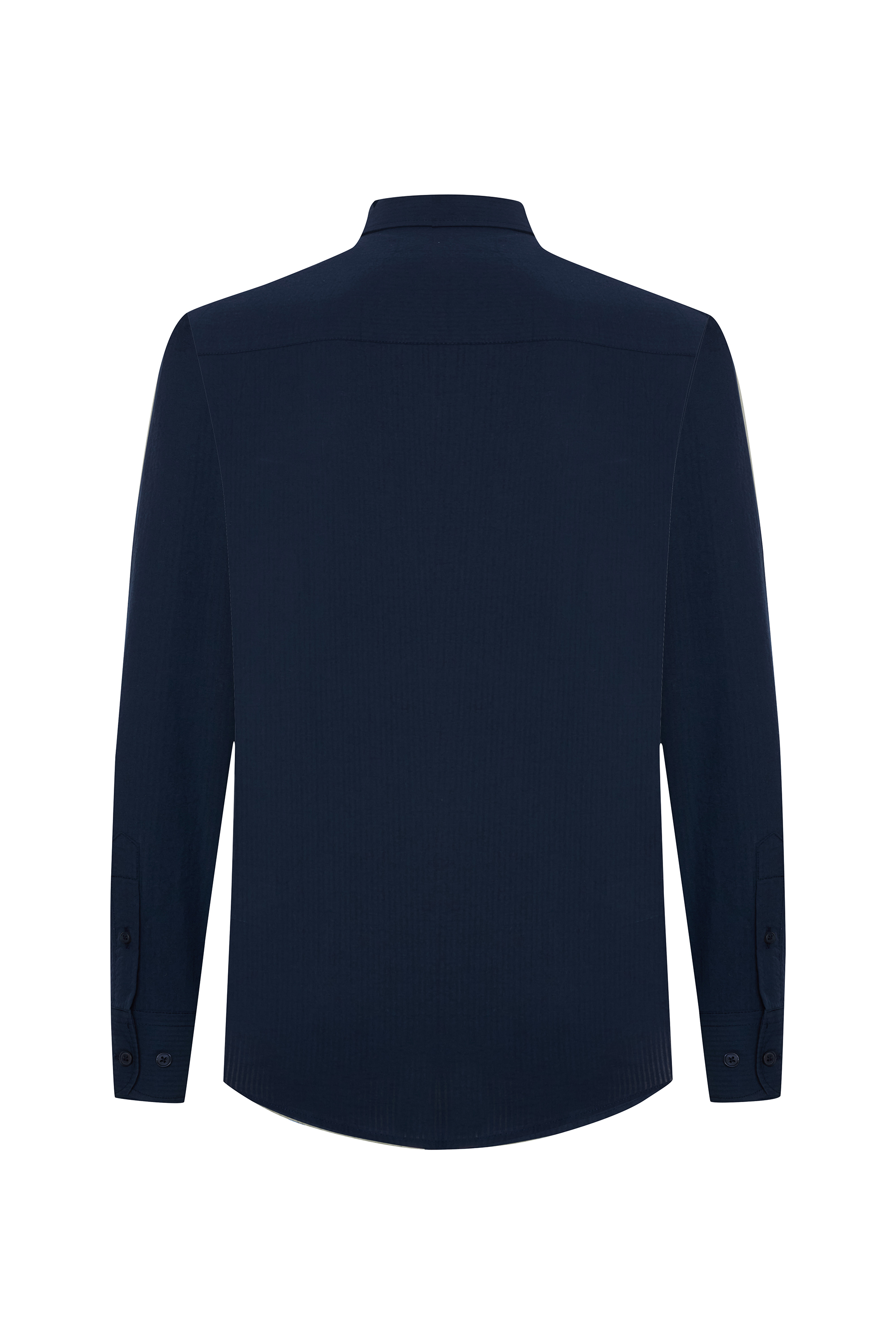 REGULAR FIT DOKULU UZUN KOLLU GÖMLEK