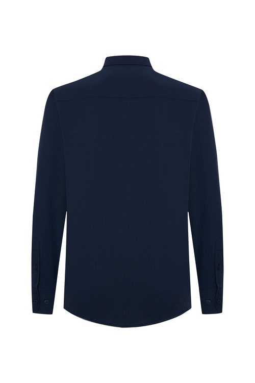  REGULAR FIT DOKULU UZUN KOLLU GÖMLEK