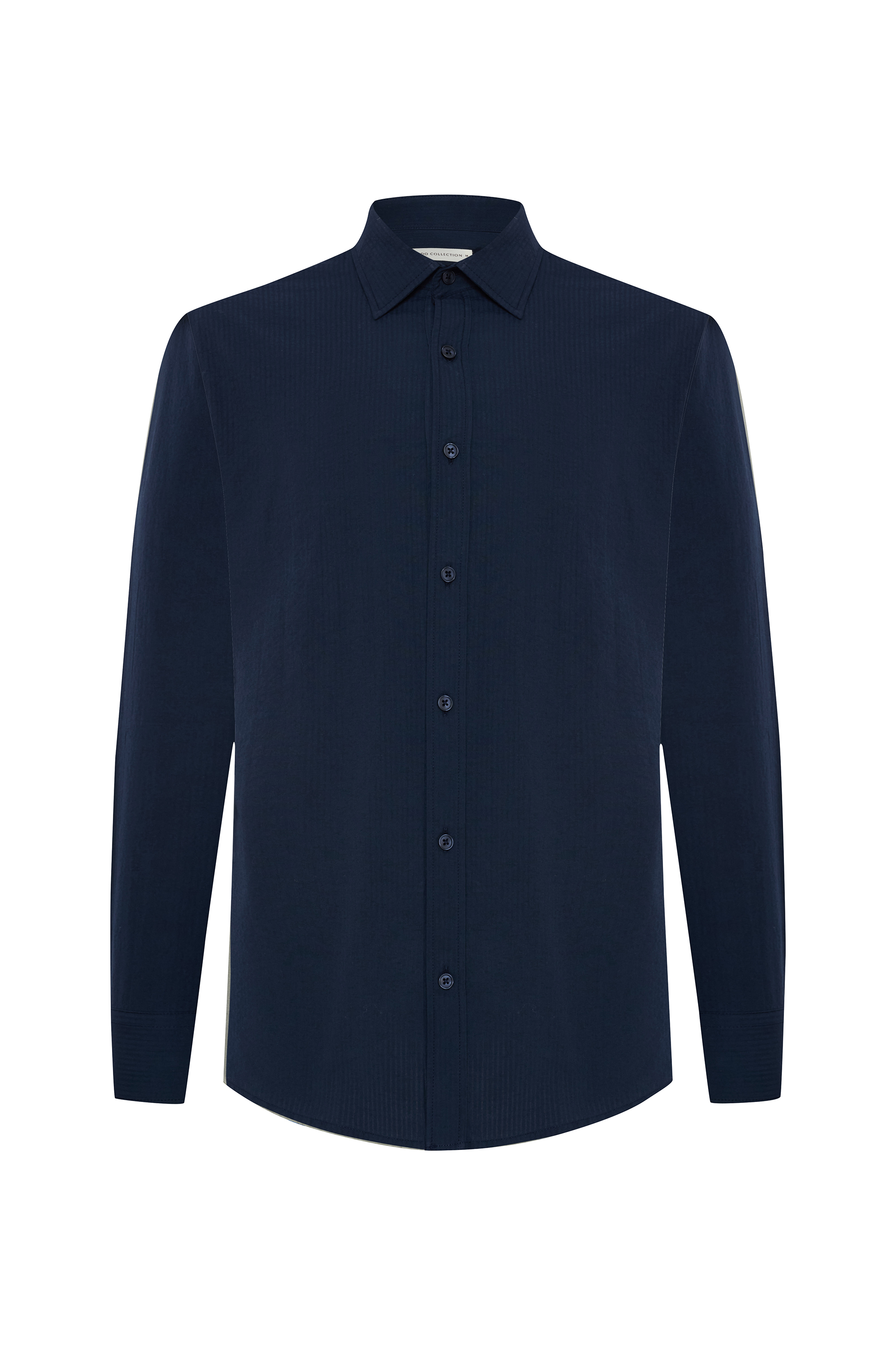 REGULAR FIT DOKULU UZUN KOLLU GÖMLEK