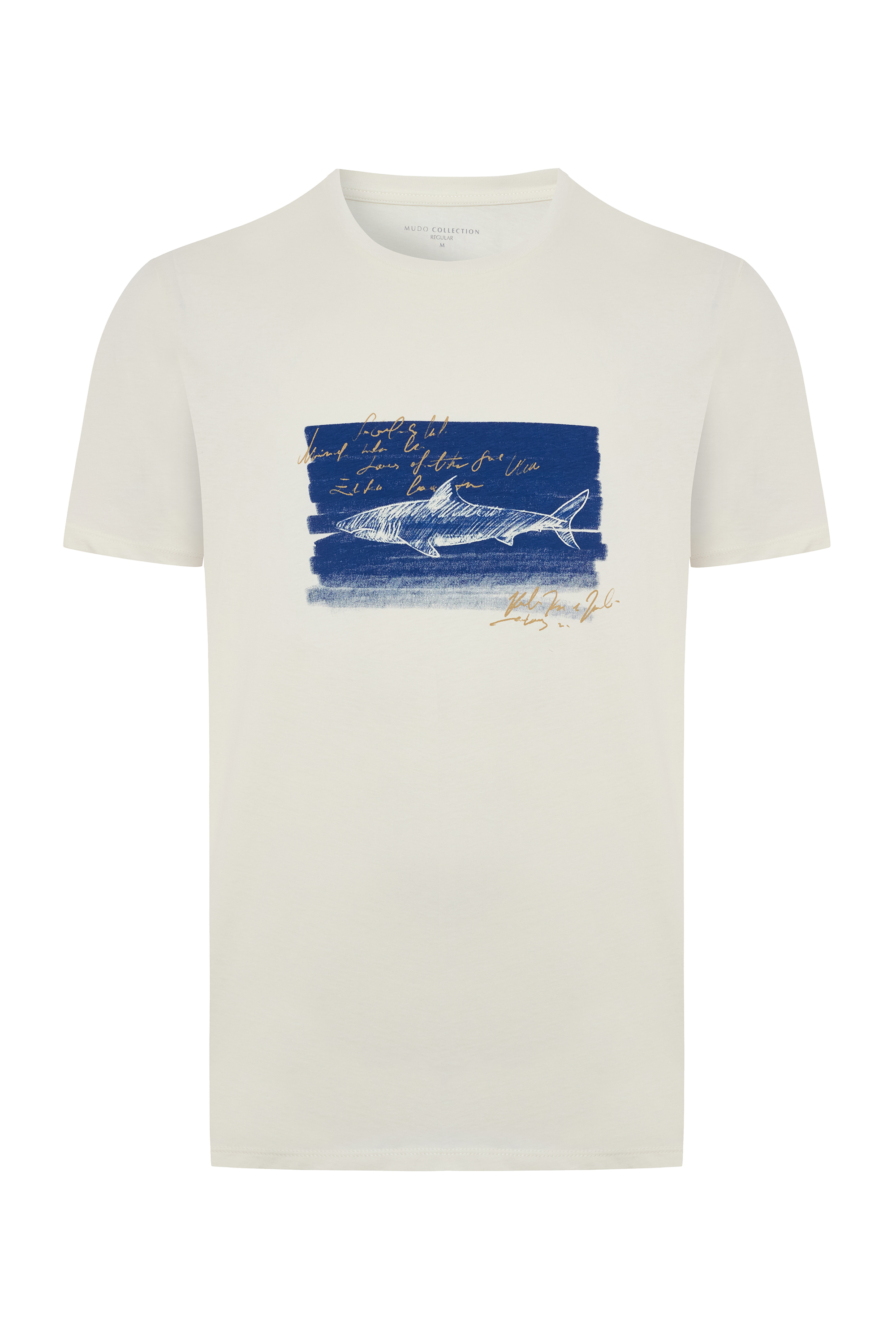 BASKILI BİSİKLET YAKA KISA KOLLU T-SHIRT