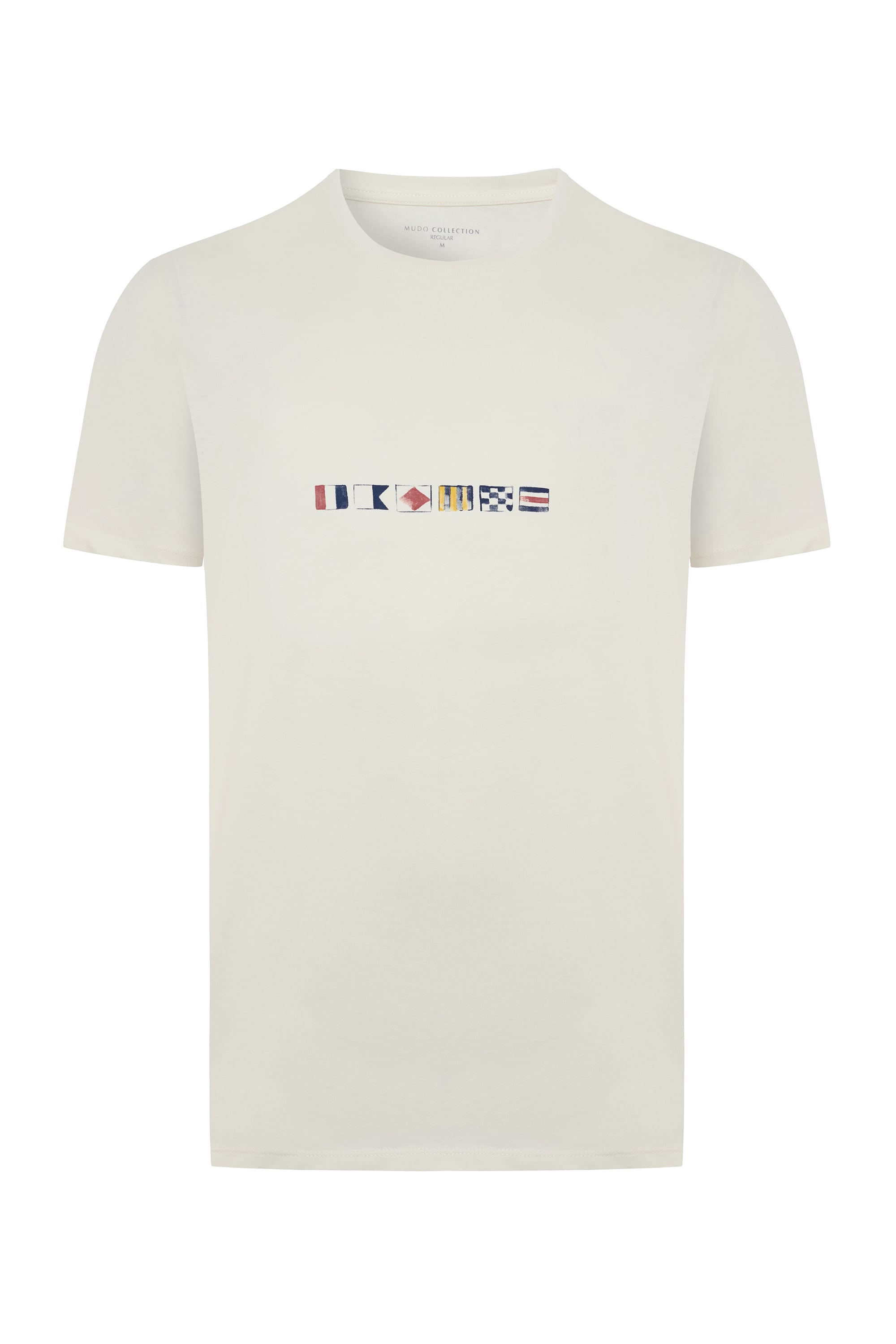 BASKILI BİSİKLET YAKA KISA KOLLU T-SHIRT