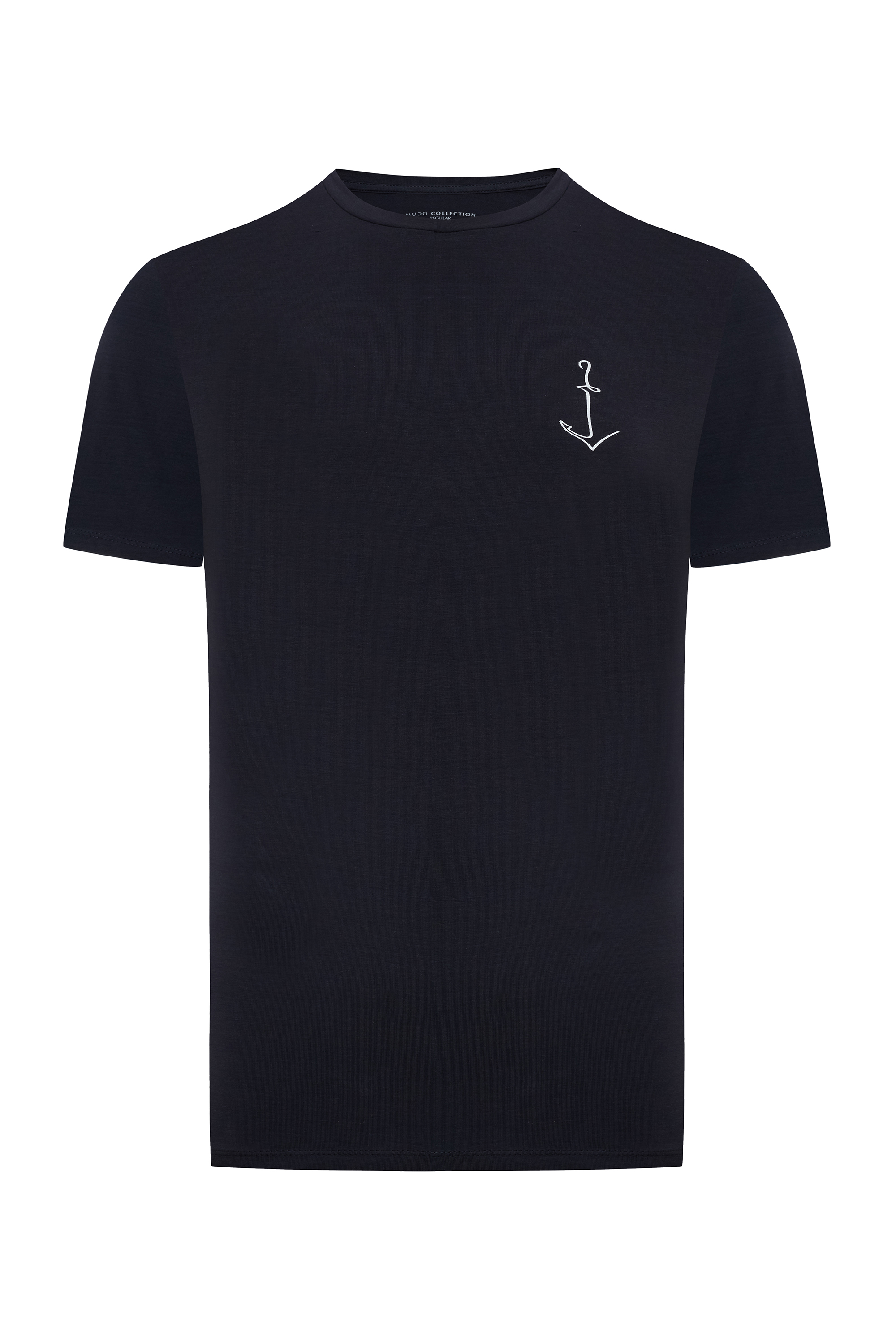 BASKILI BİSİKLET YAKA KISA KOLLU T-SHIRT