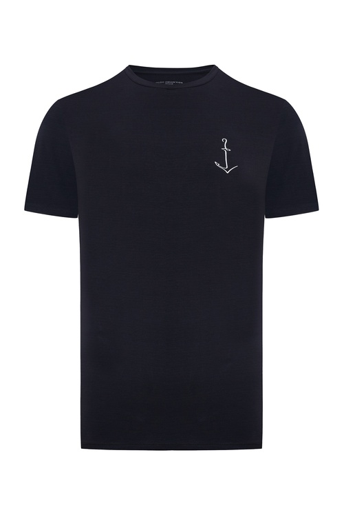  BASKILI BİSİKLET YAKA KISA KOLLU T-SHIRT