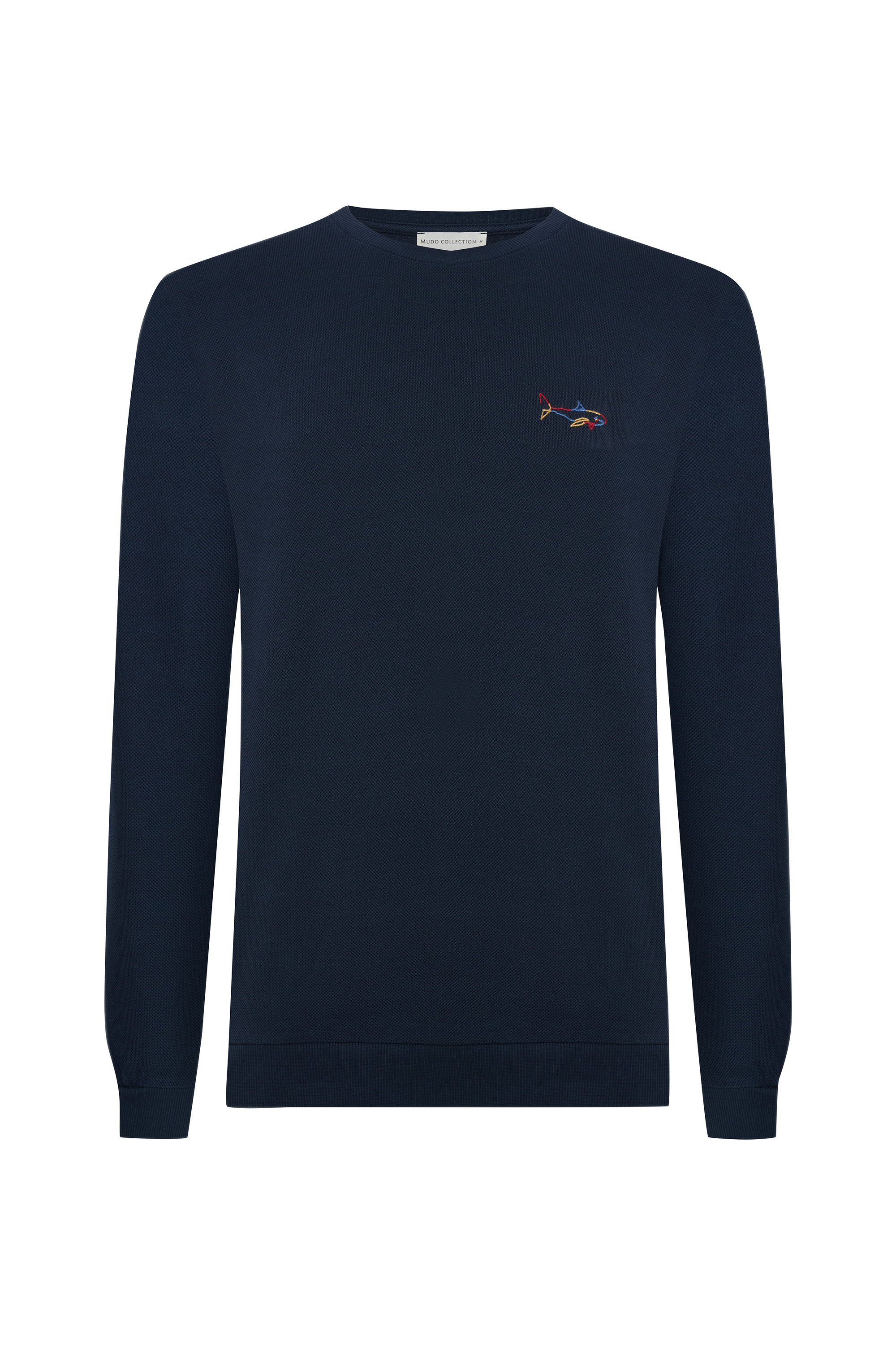 BİSİKLET YAKA NAKIŞLI SWEATSHIRT