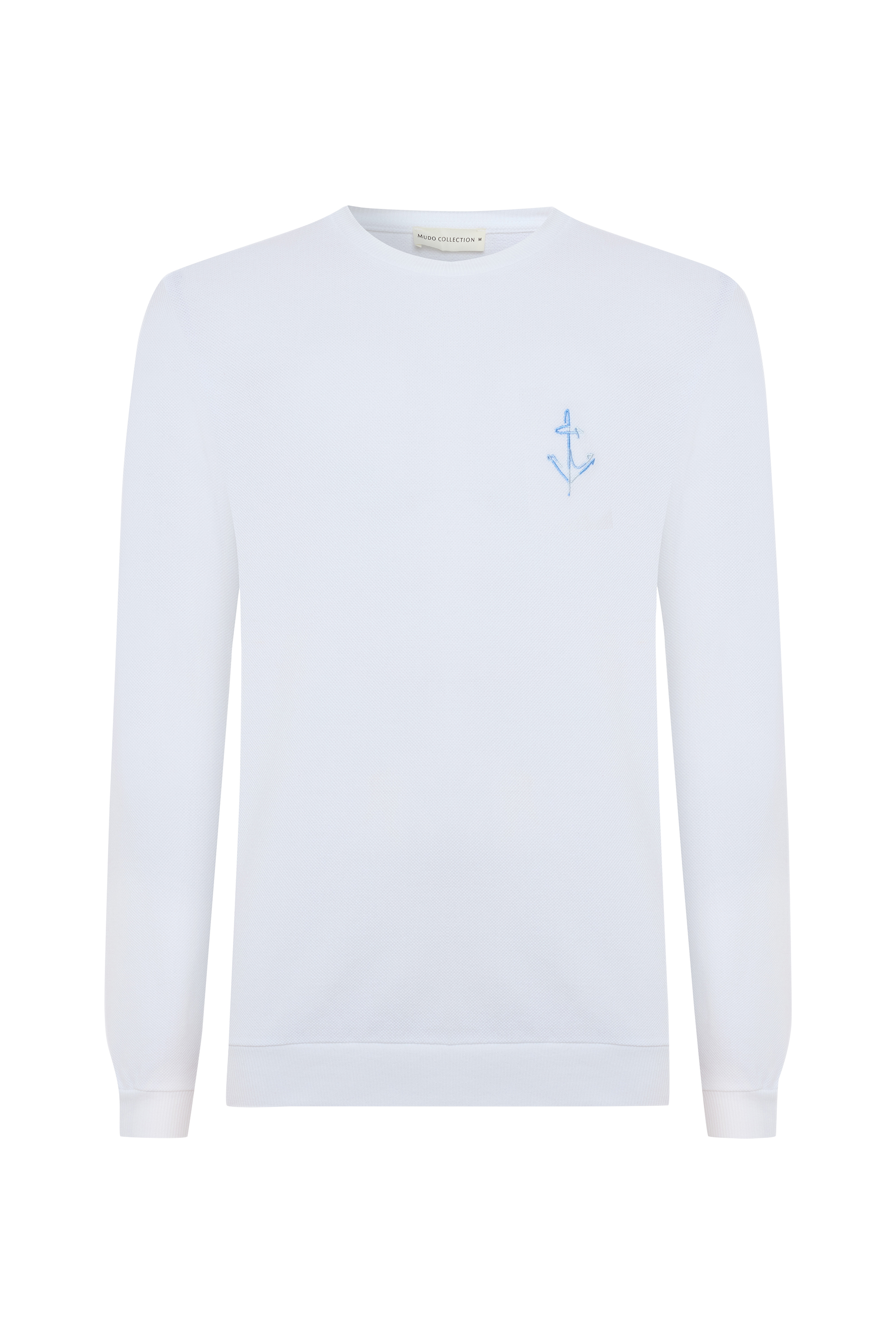 BİSİKLET YAKA NAKIŞLI SWEATSHIRT