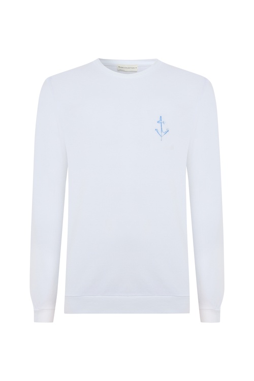  BİSİKLET YAKA NAKIŞLI SWEATSHIRT