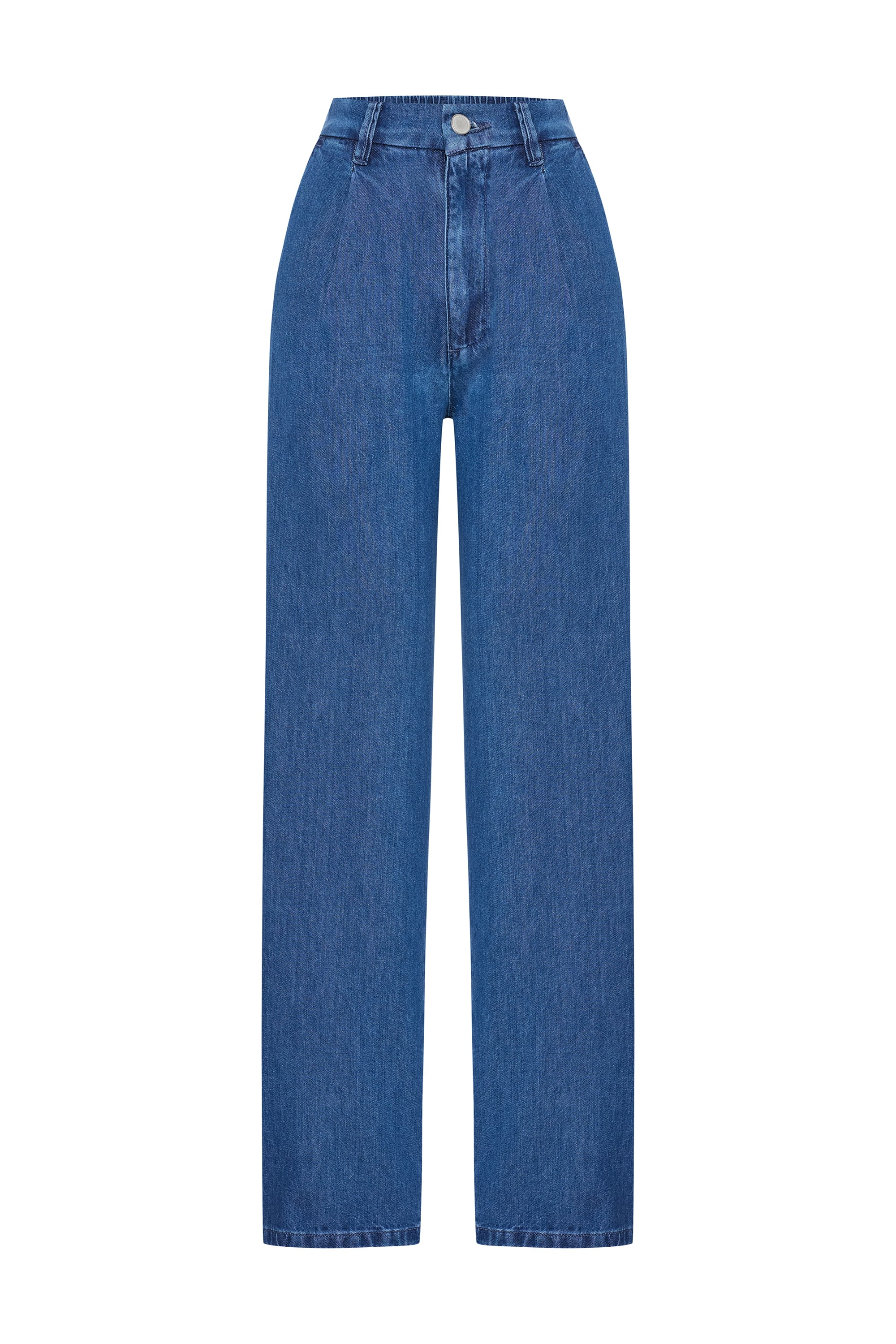 PİLE DETAYLI WIDE LEG JEAN PANTOLON