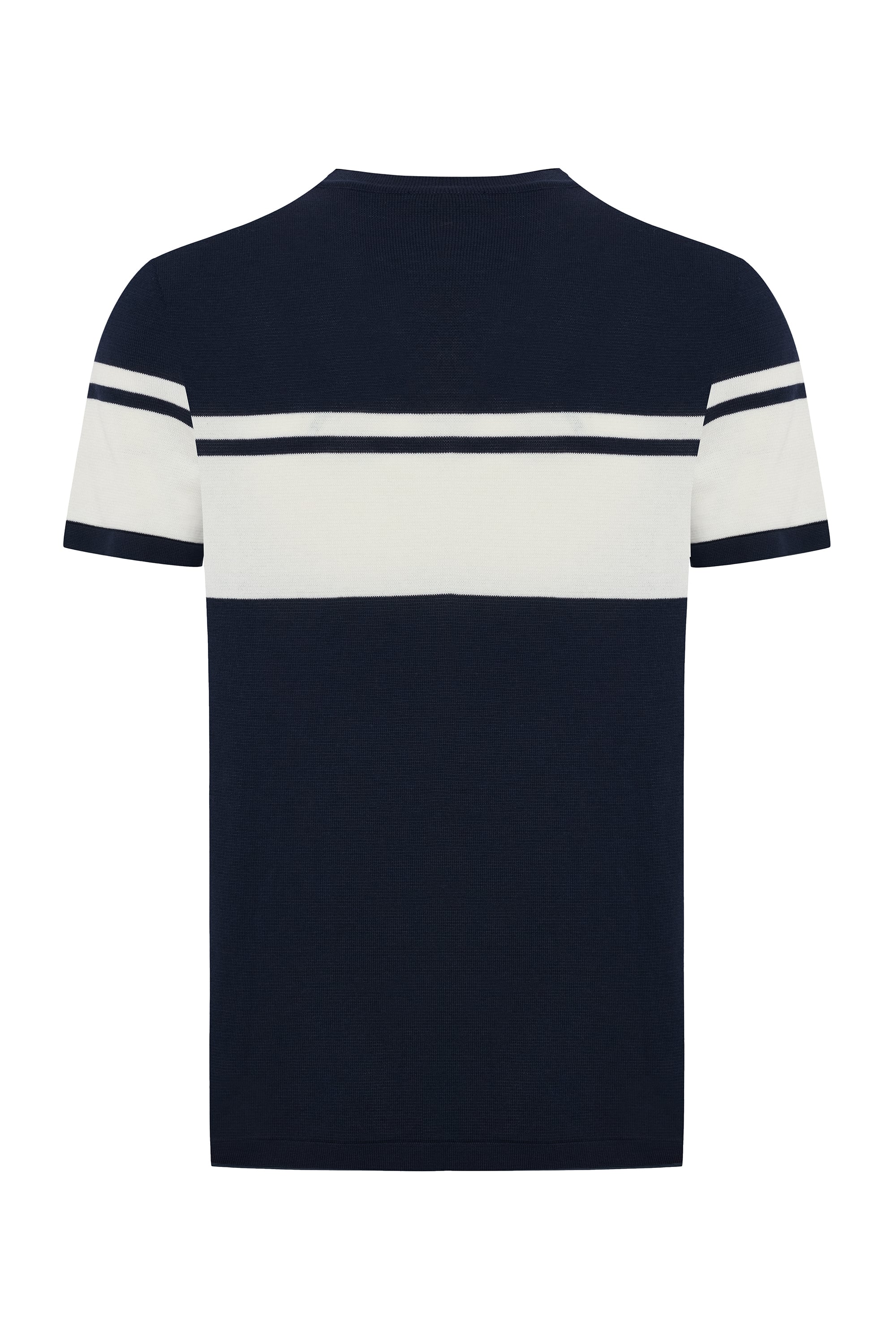 ÇİZGİLİ BİSİKLET YAKA KISA KOLLU TRİKO KAZAK