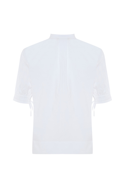  BAĞLAMALI 3/4 KOL V YAKA BLUZ