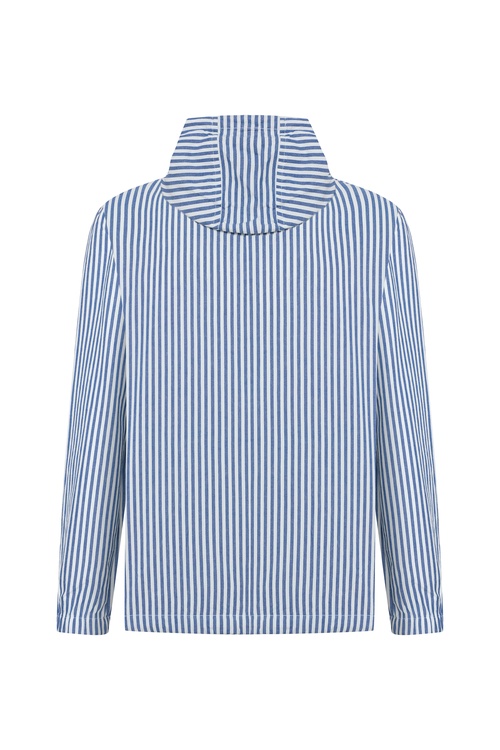  ÇİZGİLİ NAKIŞ DETAYLI KAPÜŞONLU CEKET