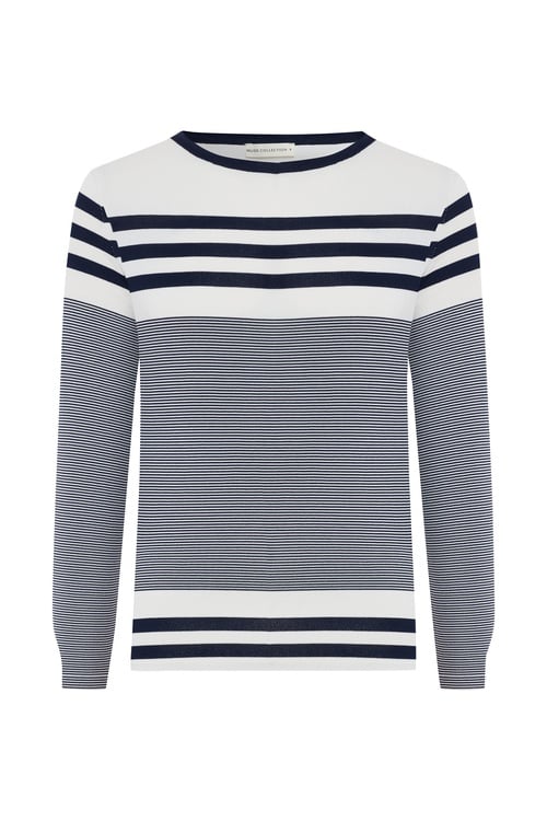 LOOSE FIT ÇİZGİLİ TRİKO KAZAK