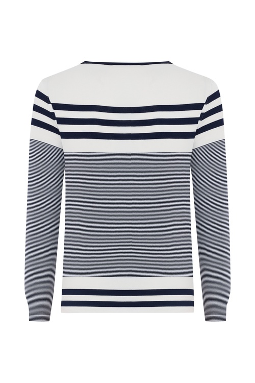 LOOSE FIT ÇİZGİLİ TRİKO KAZAK