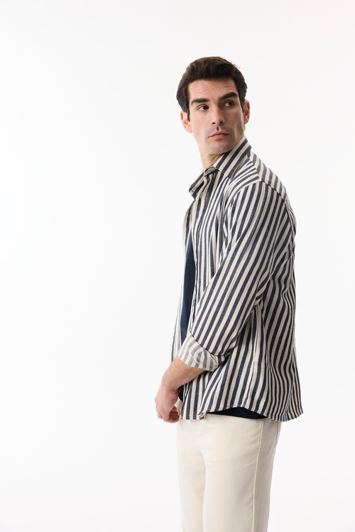  REGULAR FIT ÇİZGİLİ UZUN KOLLU GÖMLEK