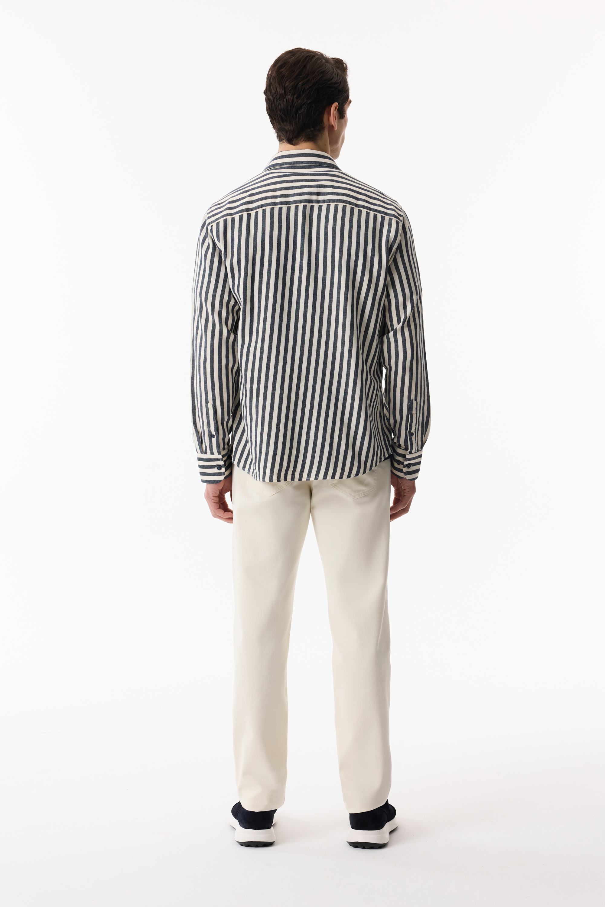 REGULAR FIT ÇİZGİLİ UZUN KOLLU GÖMLEK