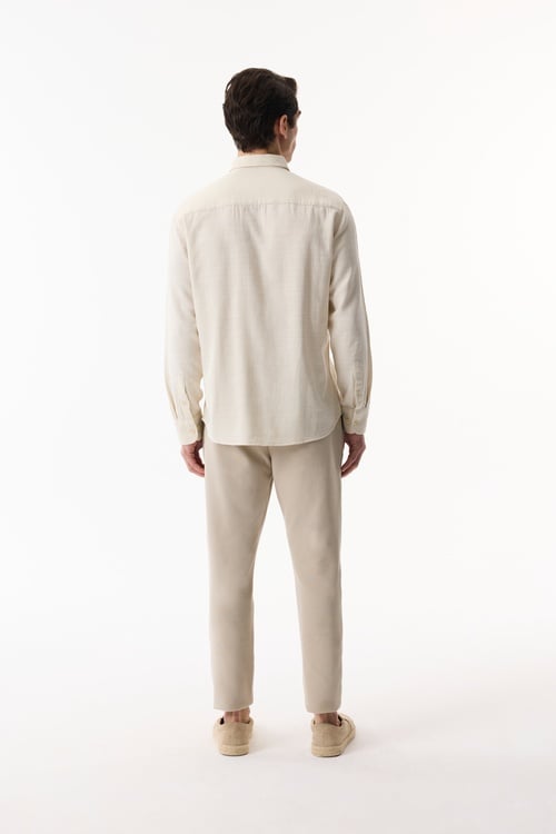 REGULAR FIT DÜĞMELİ YAKA UZUN KOLLU GÖMLEK