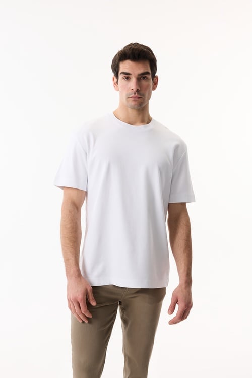  COMFORT FIT BİSİKLET YAKA KISA KOLLU T-SHIRT