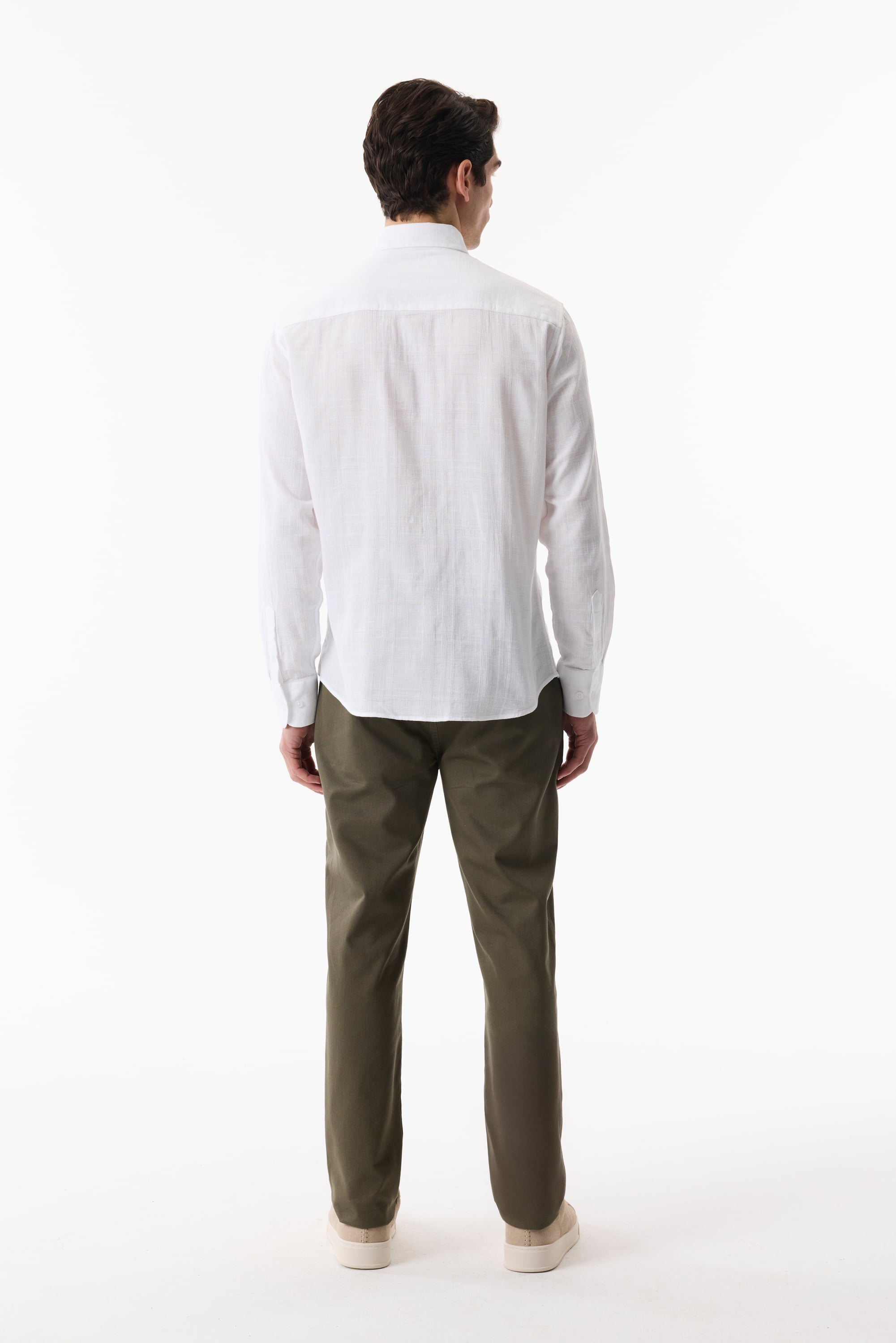 REGULAR FIT EKOSE DESENLİ UZUN KOLLU GÖMLEK