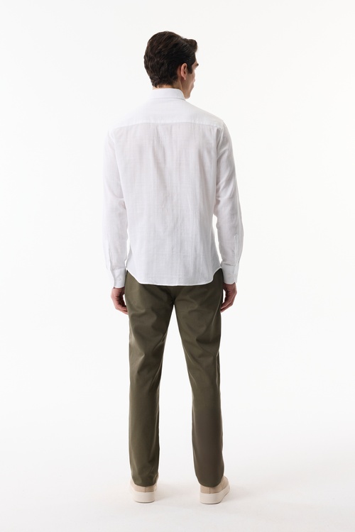  REGULAR FIT EKOSE DESENLİ UZUN KOLLU GÖMLEK