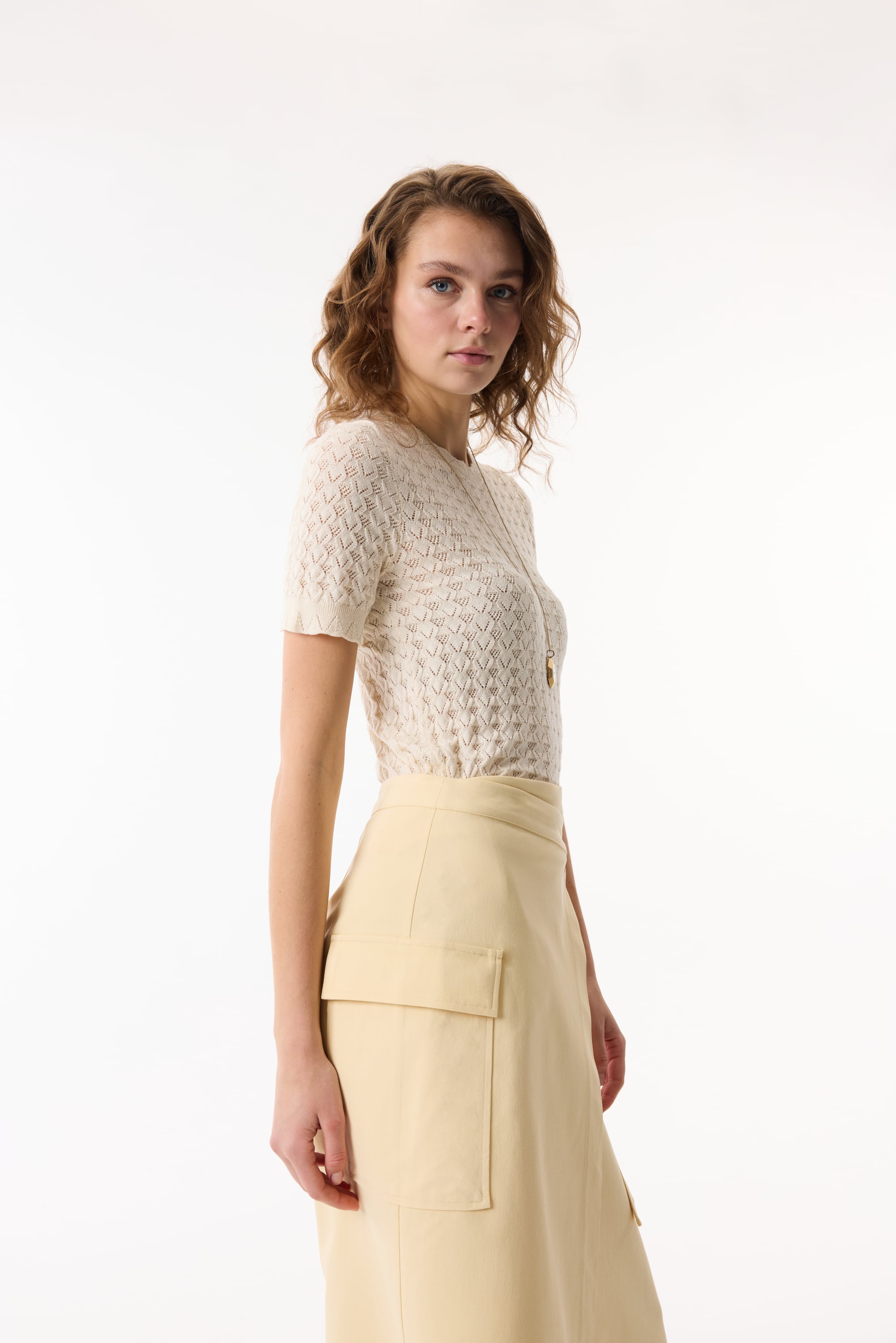 KEMERLİ KRUVAZE A FORM MİDİ ETEK