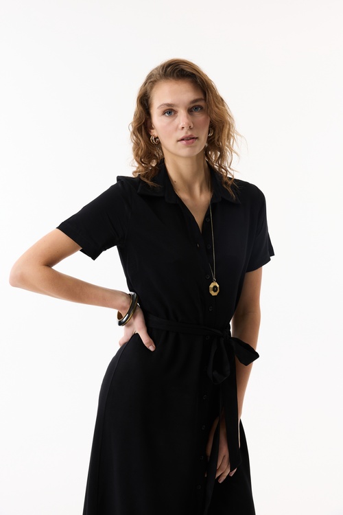  UZUN GÖMLEK YAKA KLOŞ ELBİSE