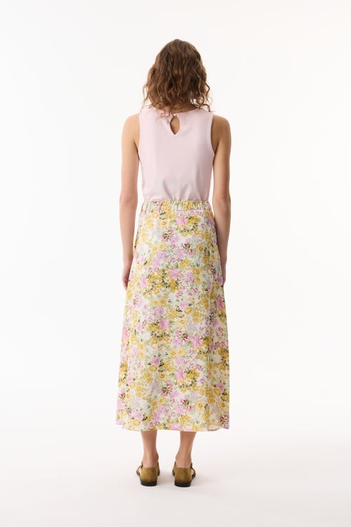  FLORAL BASKILI KLOŞ MİDİ ETEK